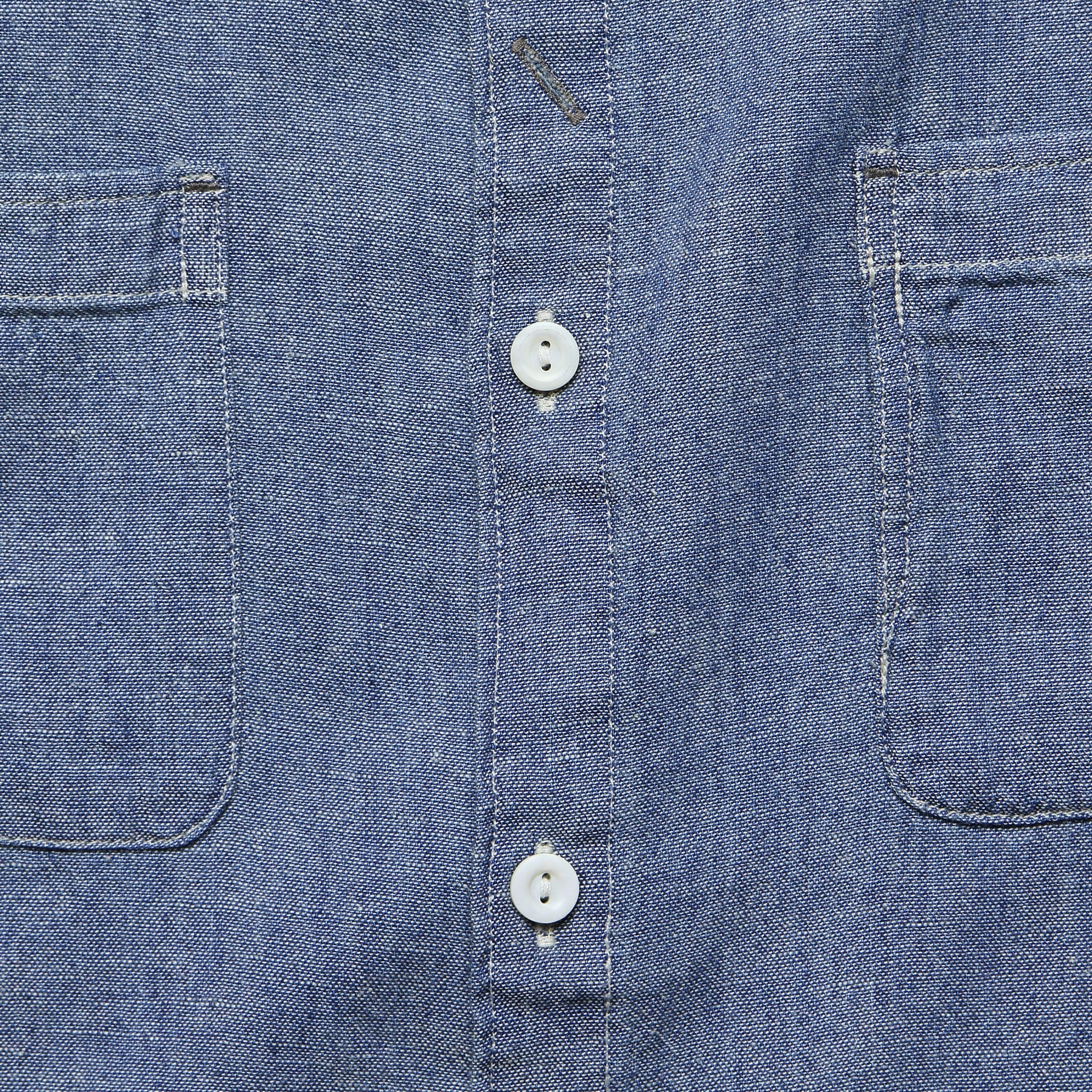 Weiland Band Collar Shirt - Indigo Chambray - Image 3