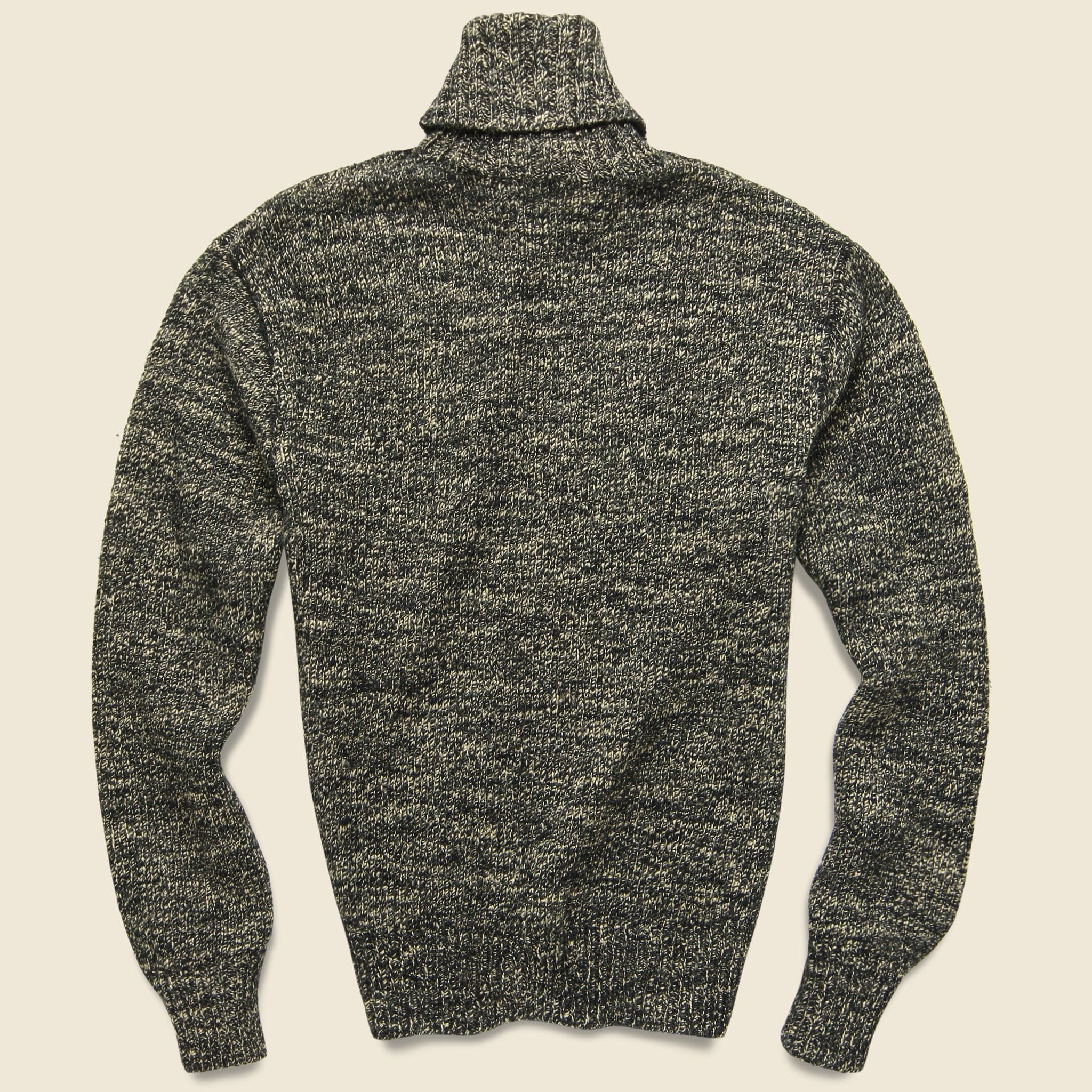 Wool-Blend Turtleneck Pullover - Black/Cream - Image 2