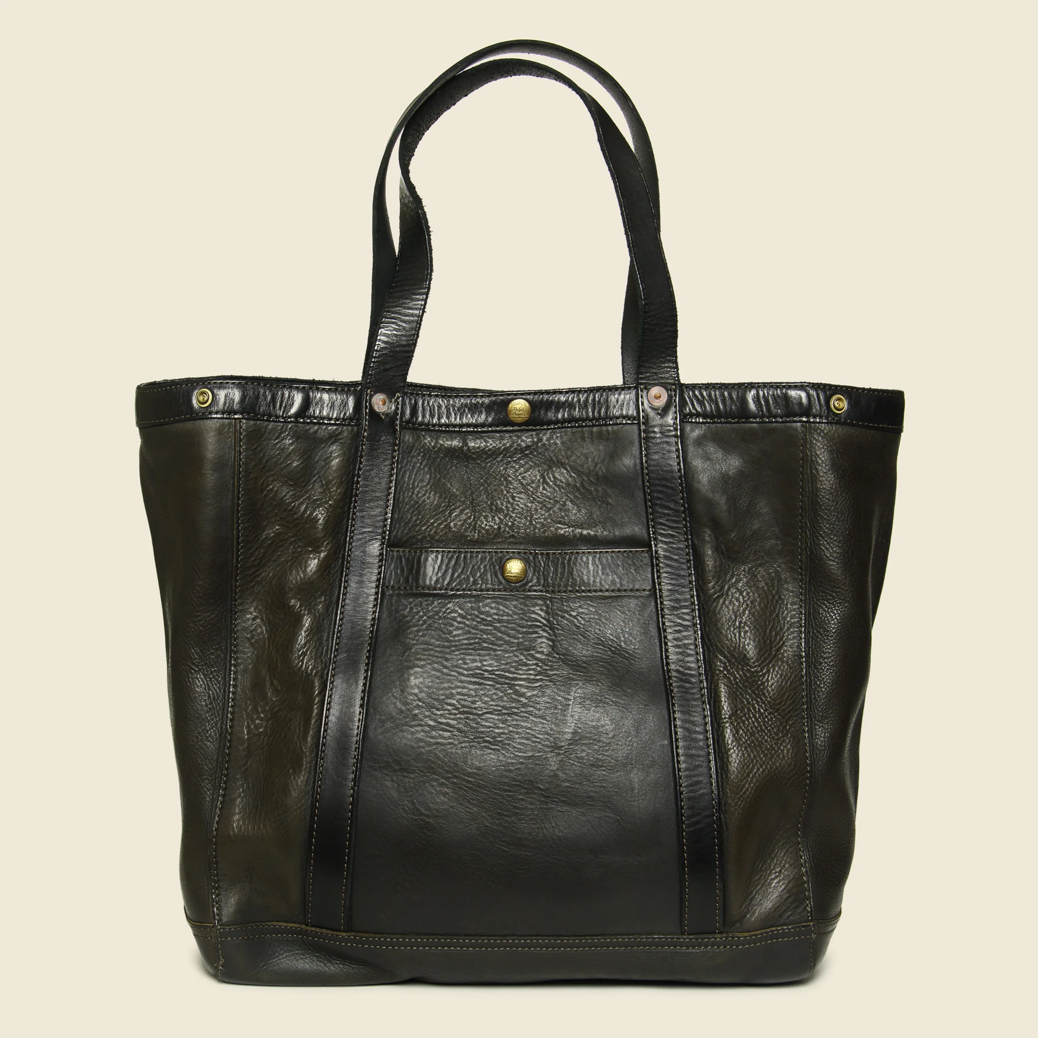 Leather Harris Tote Bag - Vintage Black - Image 2