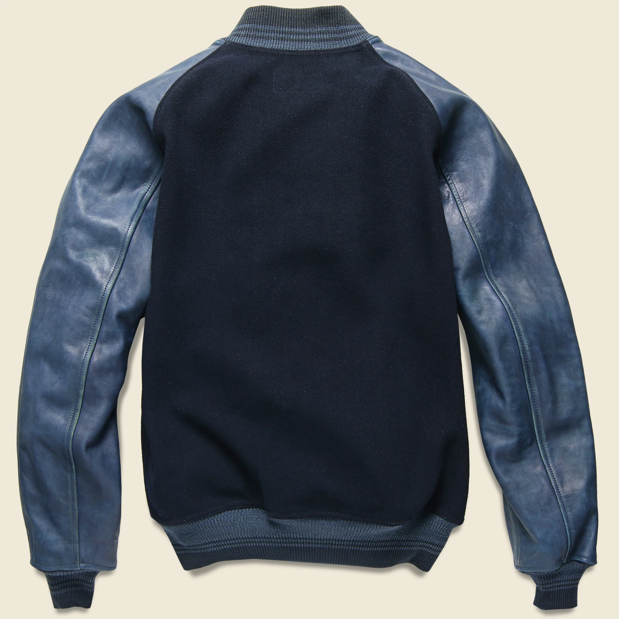 Leather / Wool Watson Jacket - Navy/Indigo - Image 2