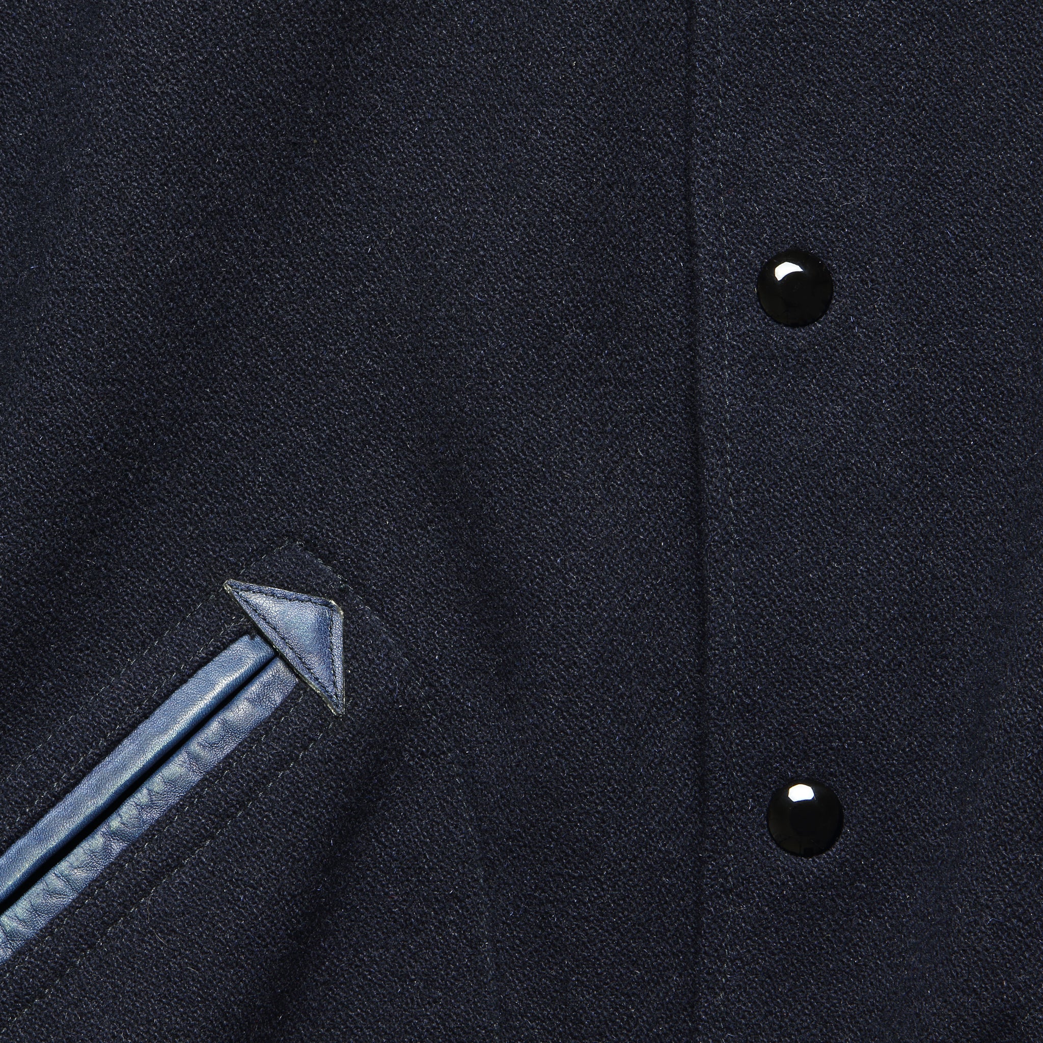 Leather / Wool Watson Jacket - Navy/Indigo - Image 3