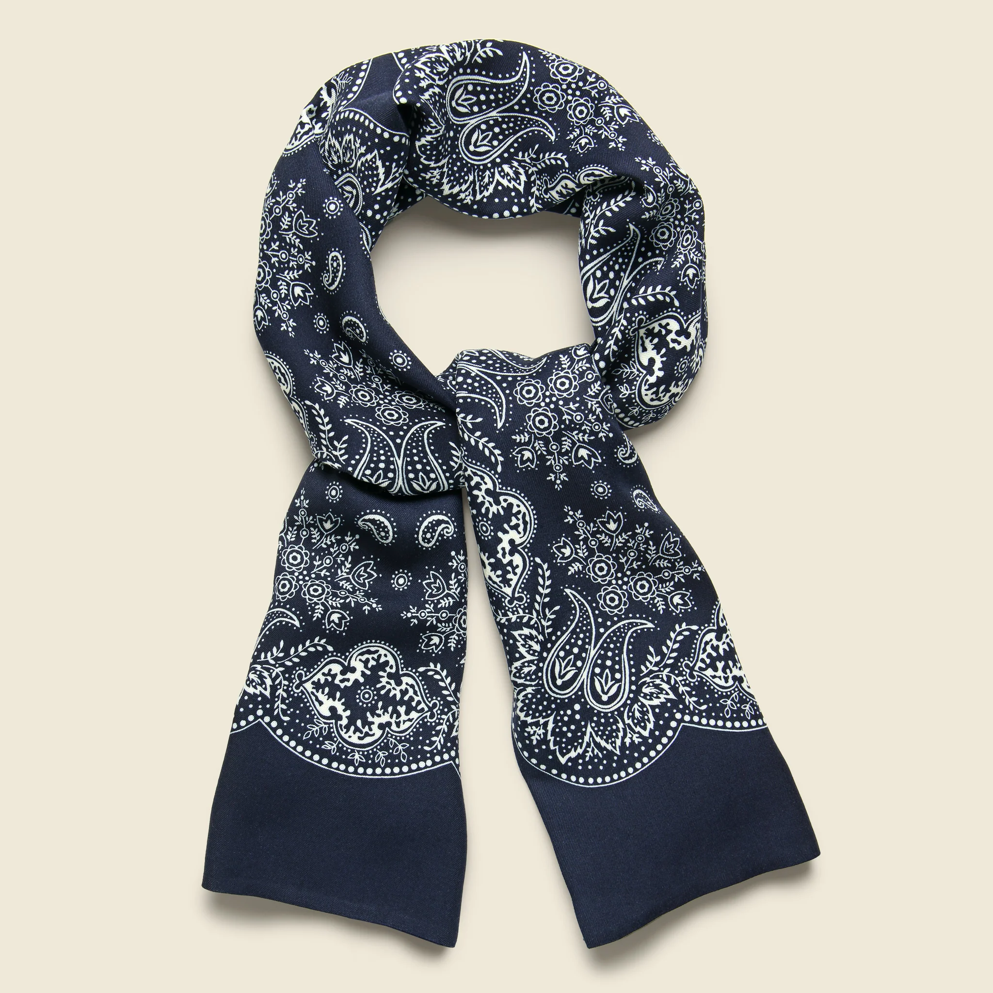 Mayfair Scarf - Navy/Cream - Image 2