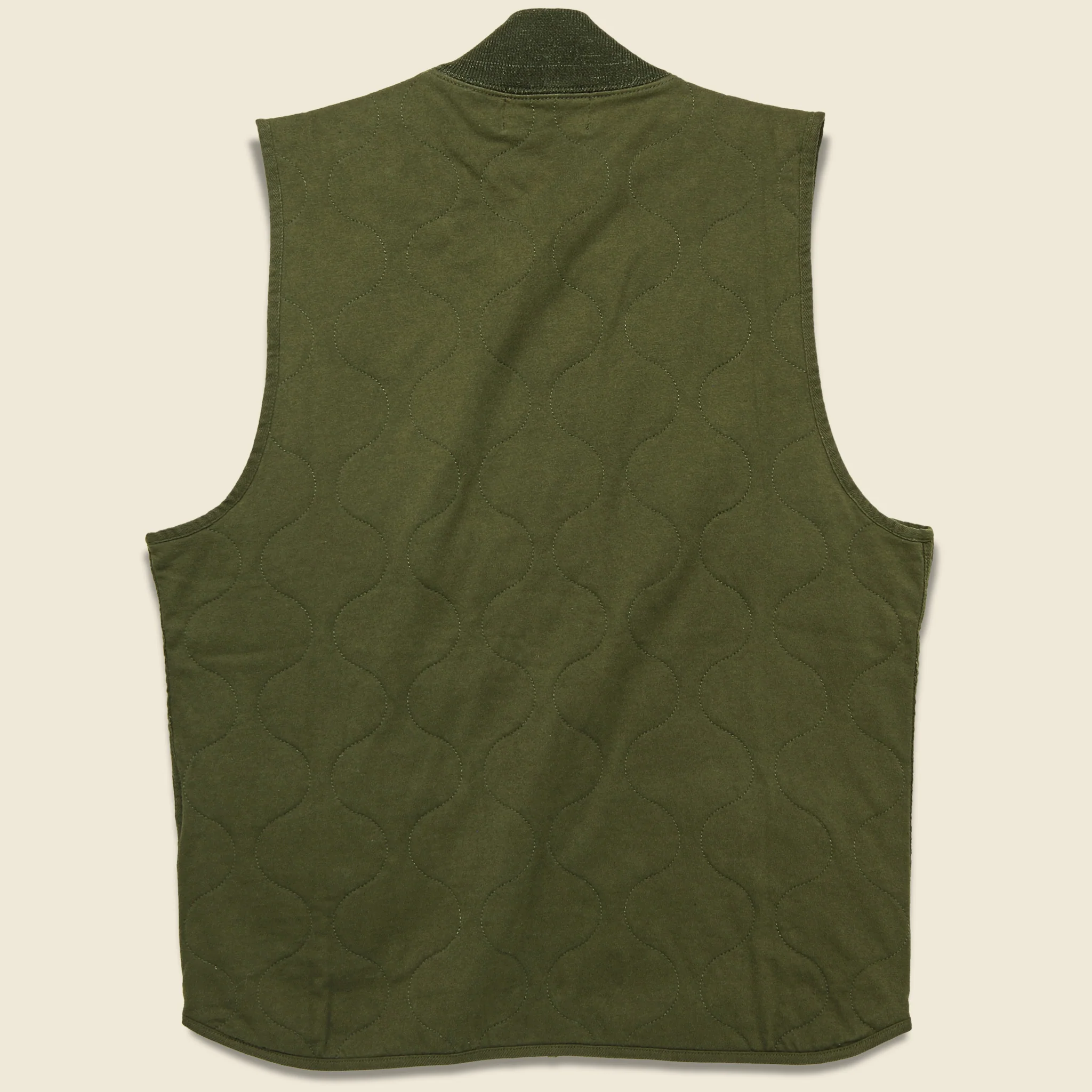 Quilted Cotton Jersey Vest - Douglas Fir Green - Image 2
