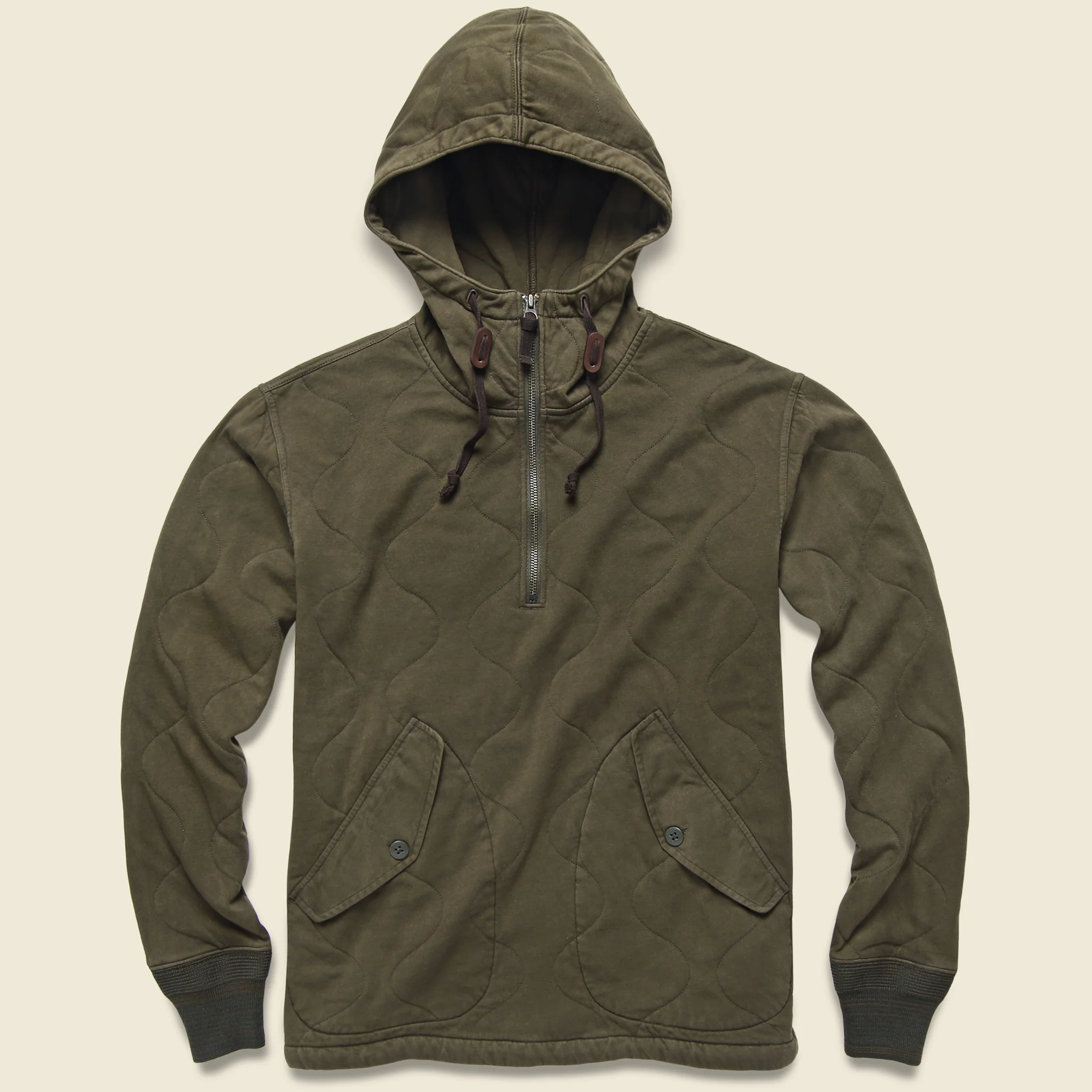 Quilted Hoodie - Dark Army