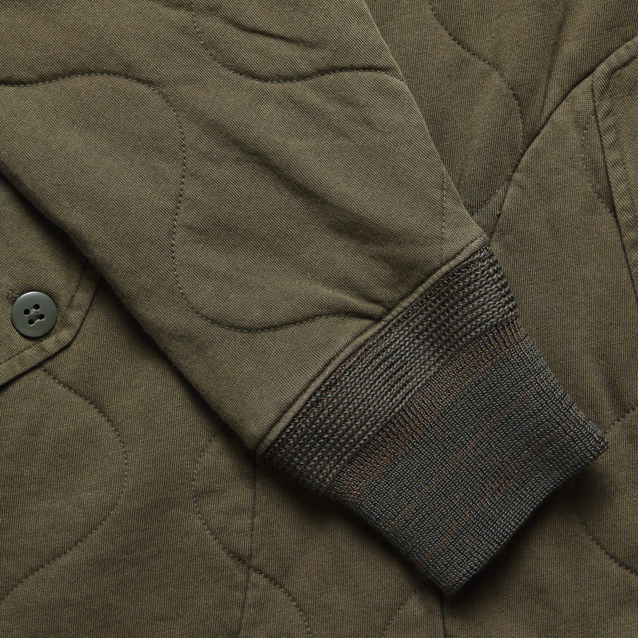 Quilted Hoodie - Dark Army - Image 4