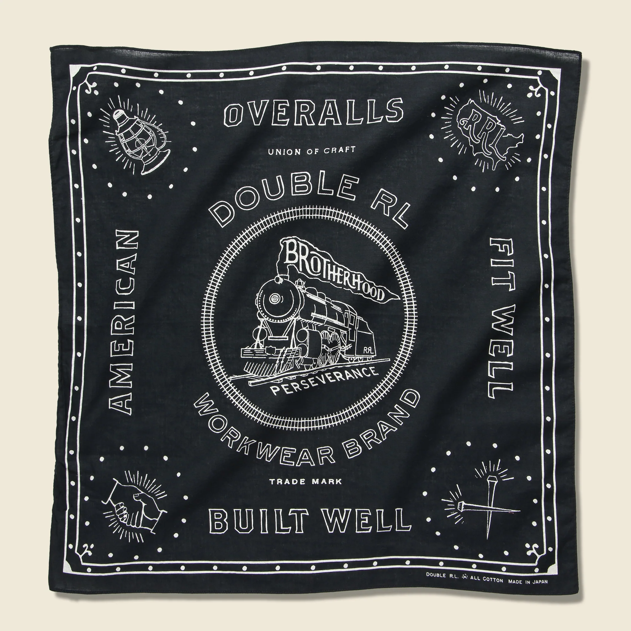 Railroad Bandana - Faded Black