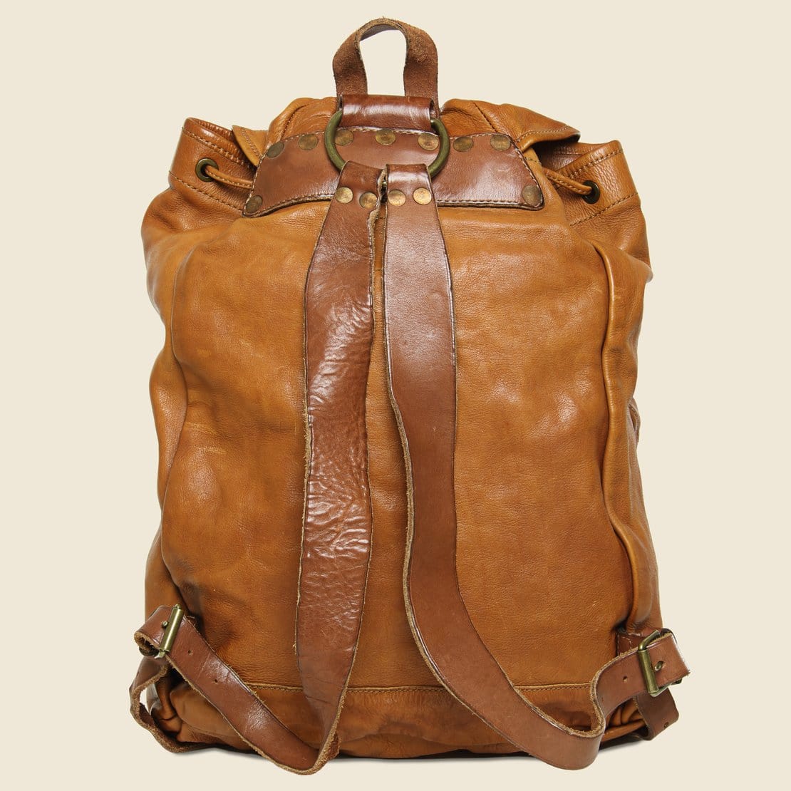 Vintage Leather Rucksack - Tan - Image 2