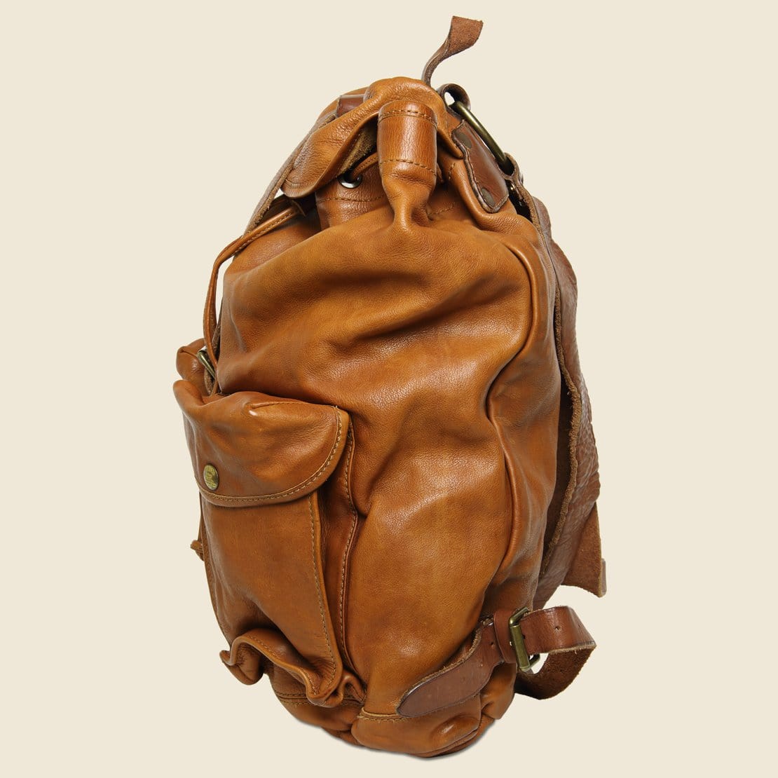 Vintage Leather Rucksack - Tan - Image 3