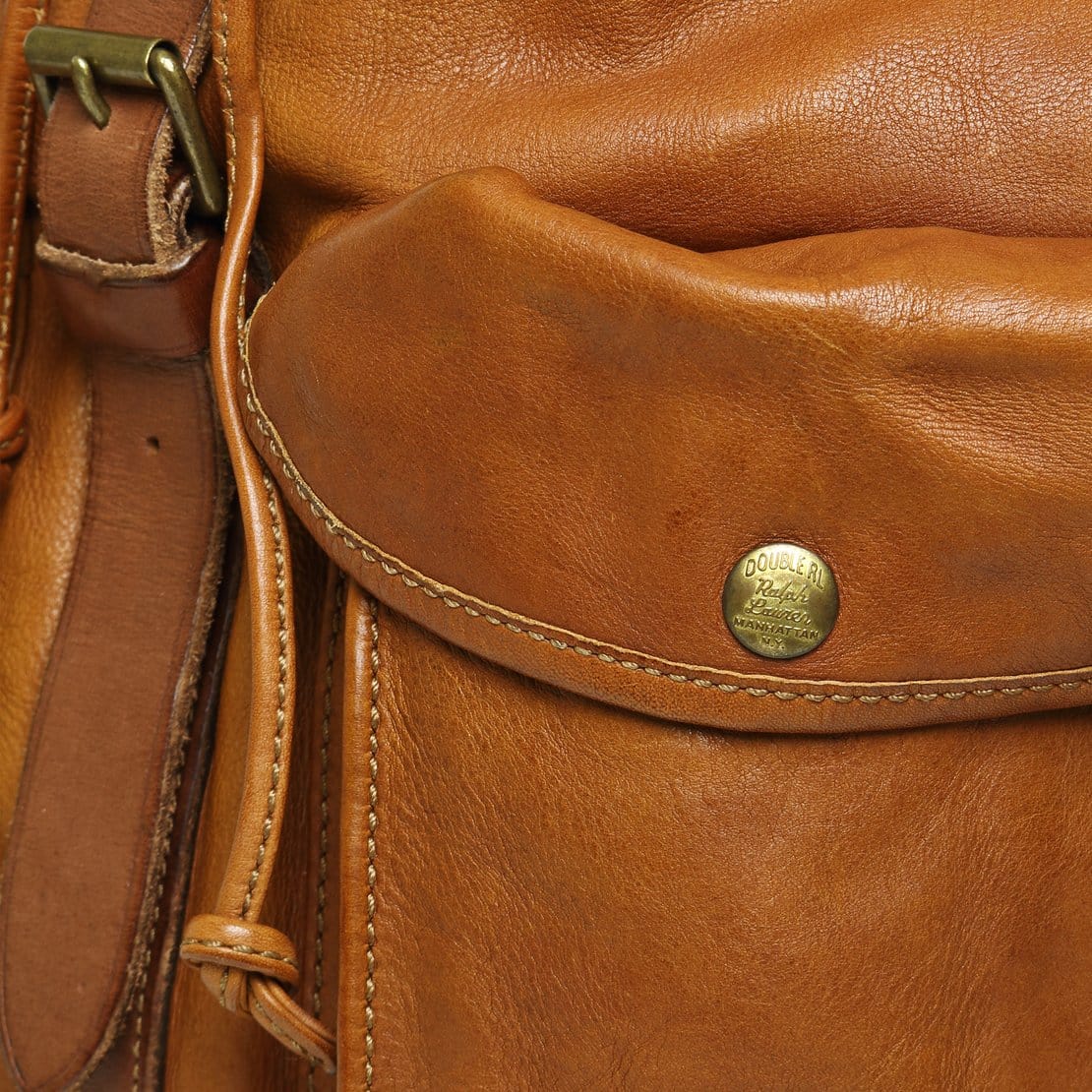 Vintage Leather Rucksack - Tan - Image 5