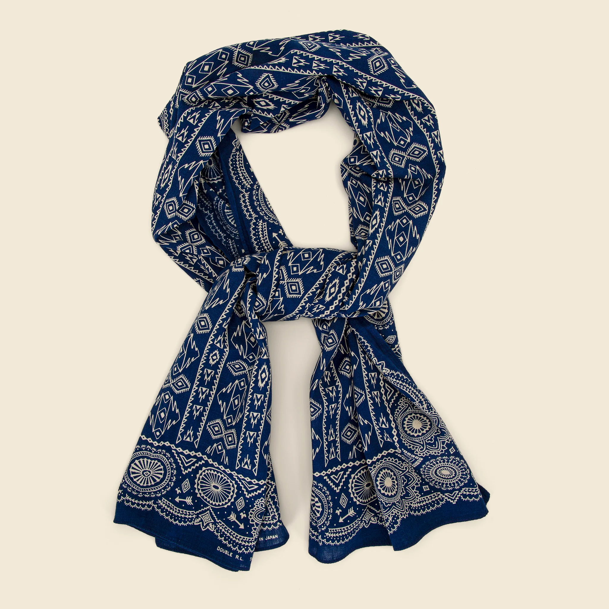 Printed Bandana Scarf - Rio Grande Indigo/Cream
