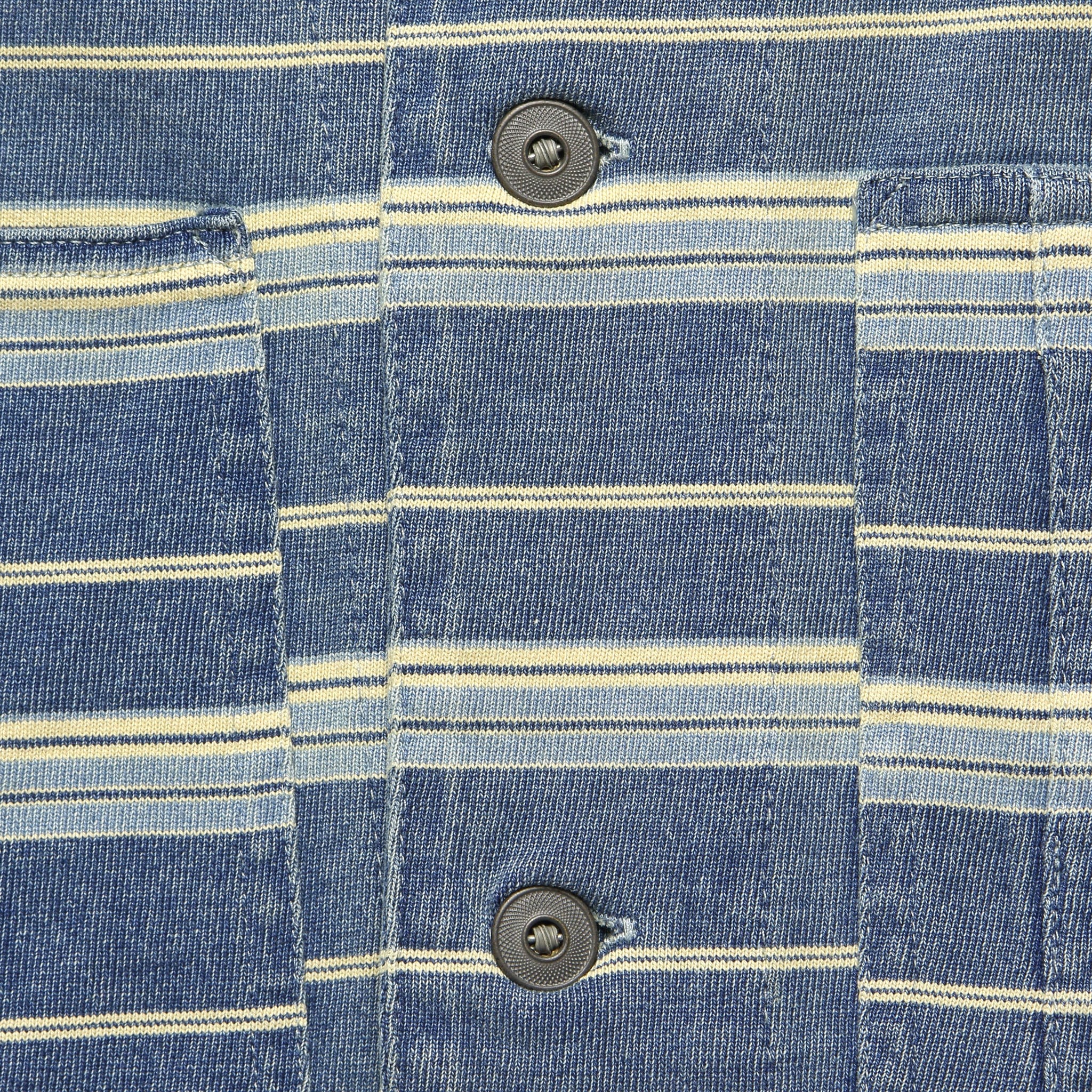 Striped Guayabera Camp Shirt - Indigo Stripe - Image 3