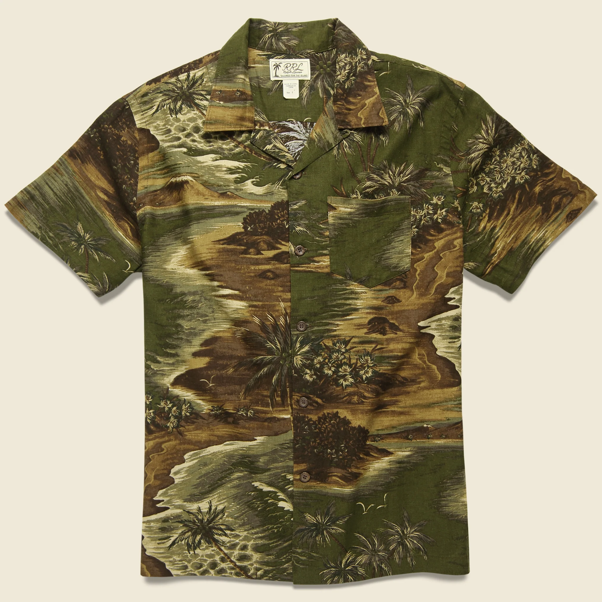 Aloha Camp Shirt - Olive Multi