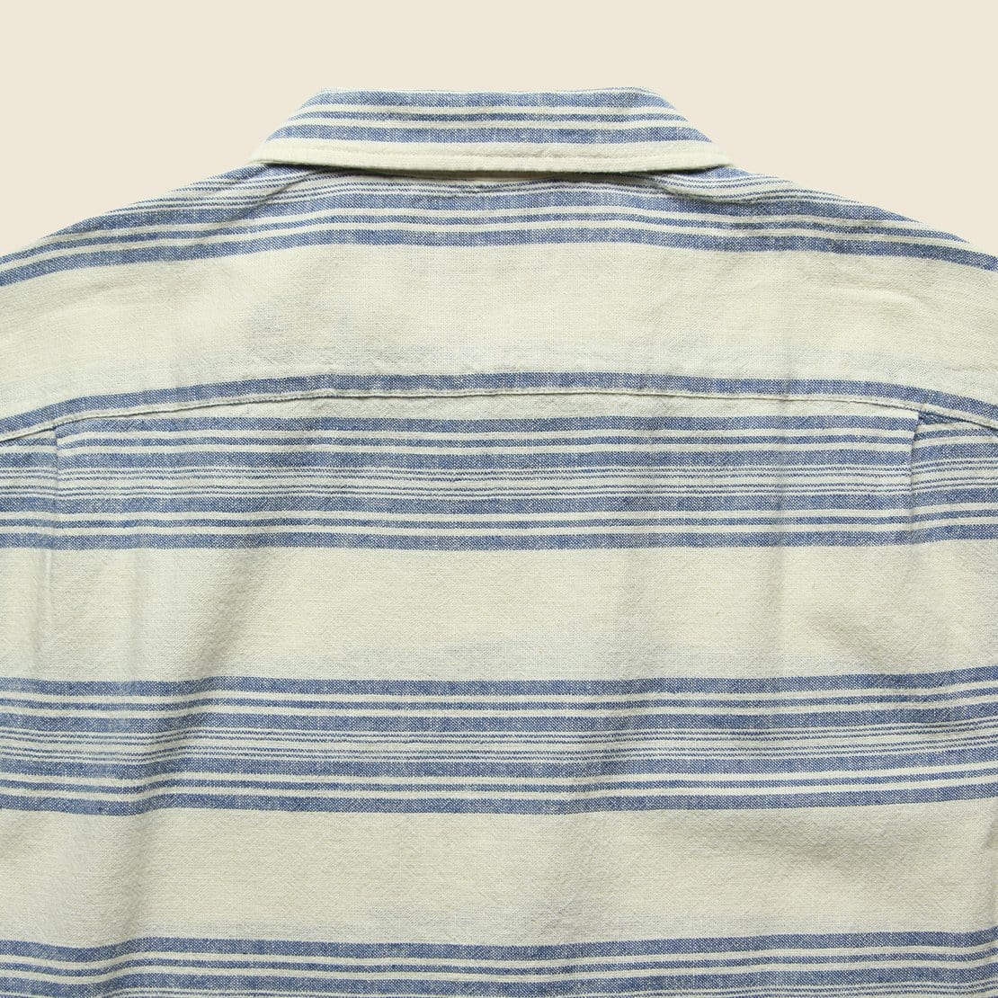 Wayne Linen Shirt - Cream/Indigo - Image 2