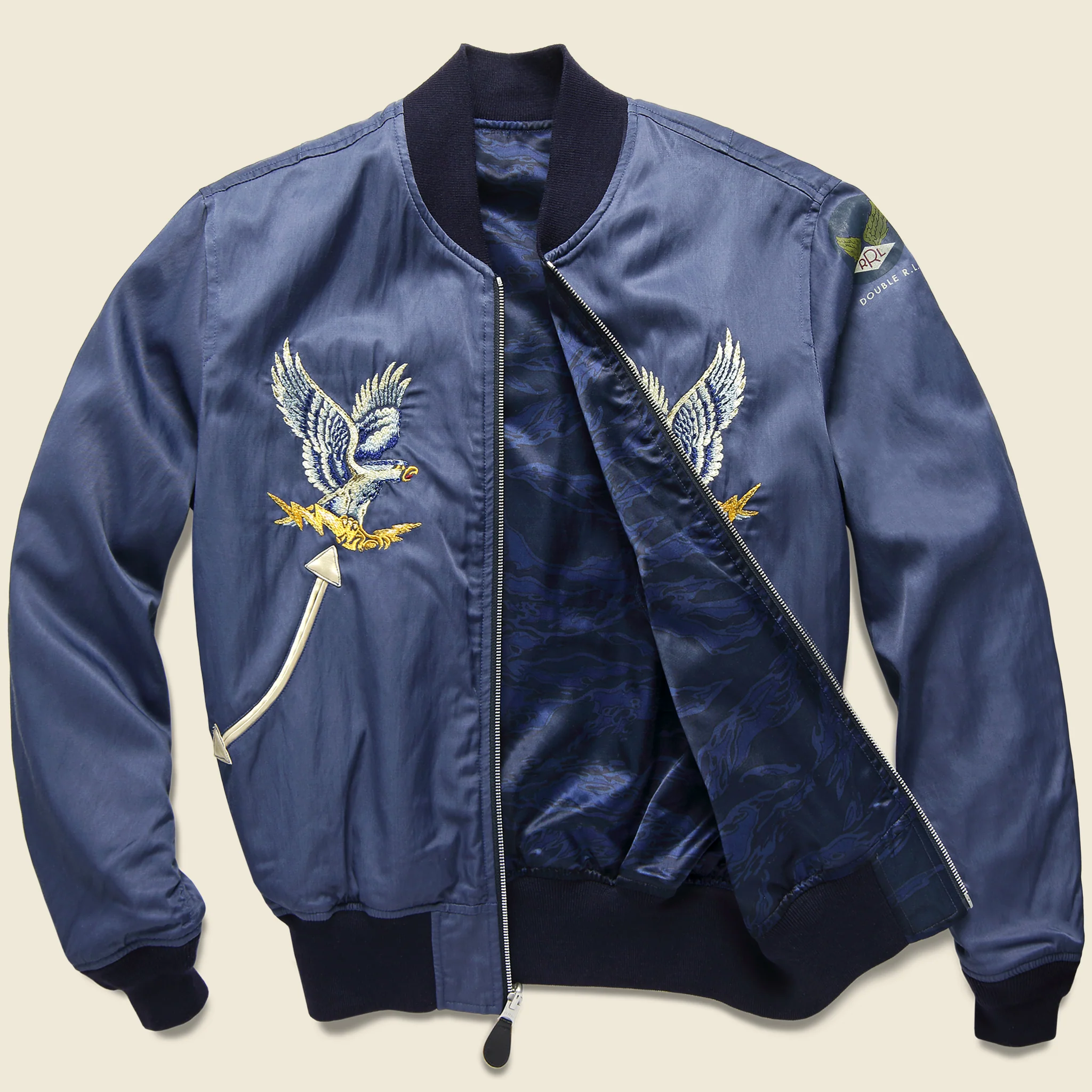Reversible Souvenir Bomber - Blue