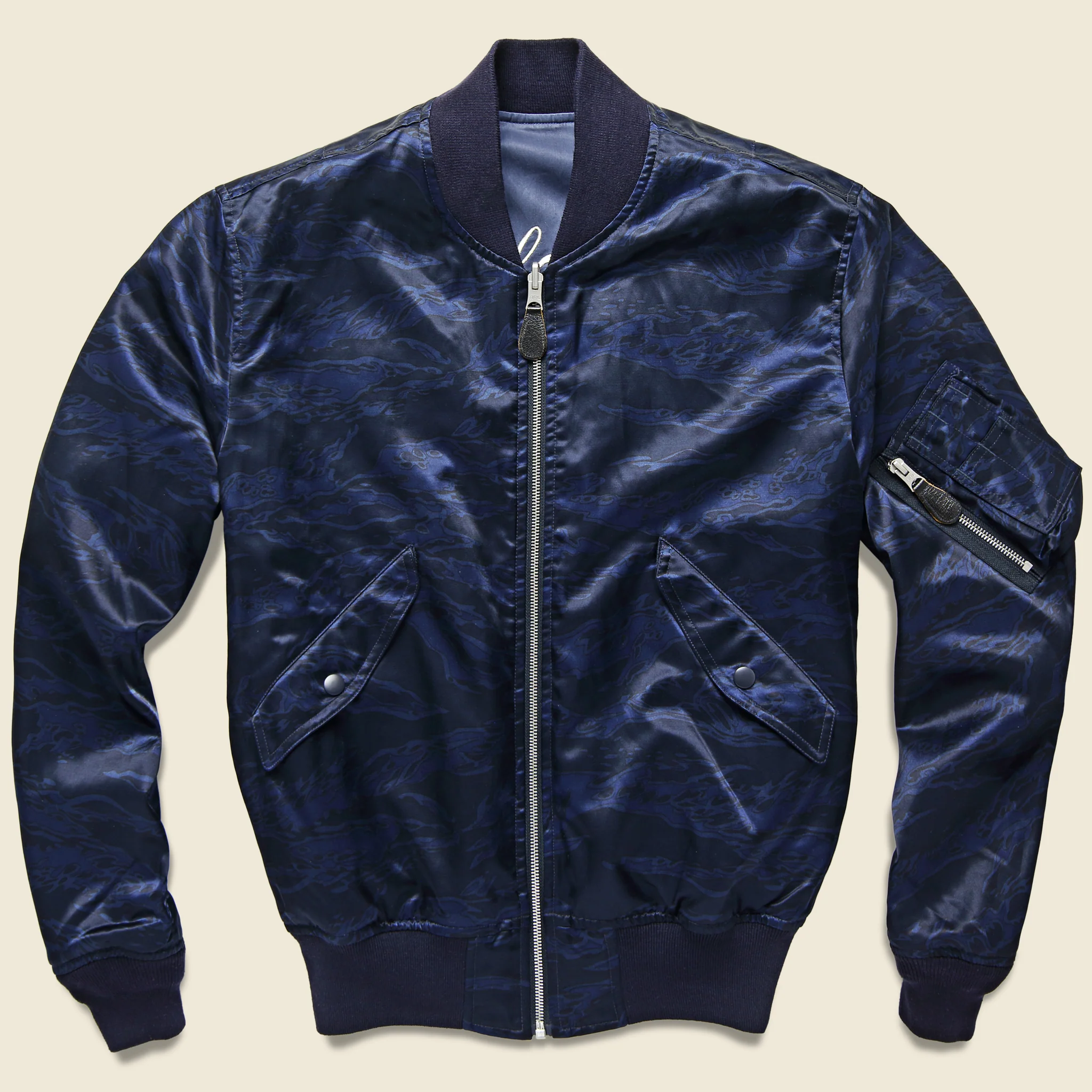 Reversible Souvenir Bomber - Blue - Image 3