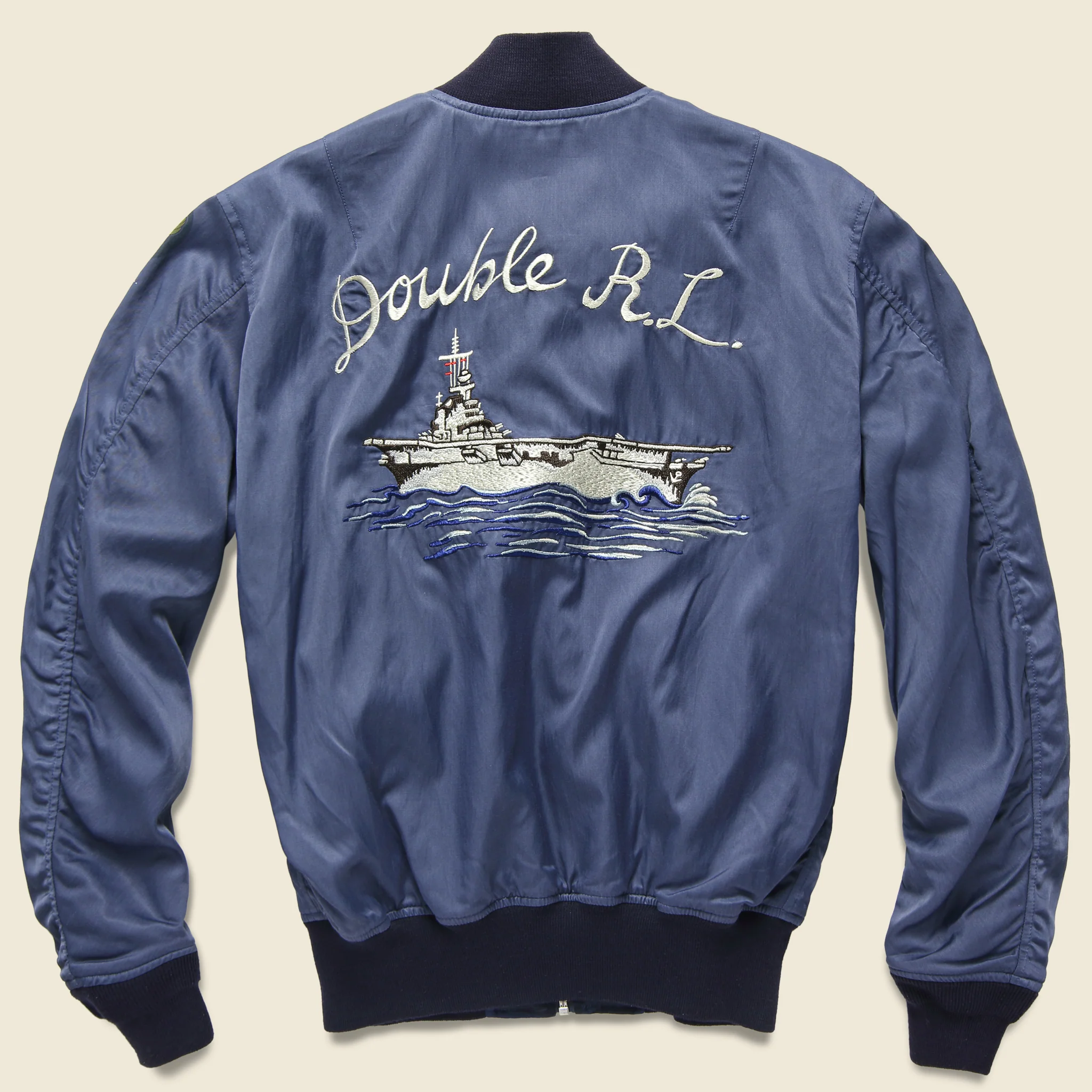 Reversible Souvenir Bomber - Blue - Image 4