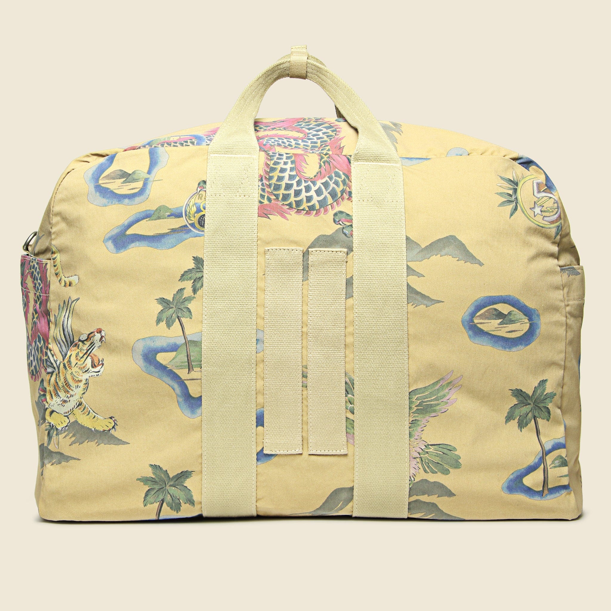 Souvenir Print Duffle Bag - Faded Khaki