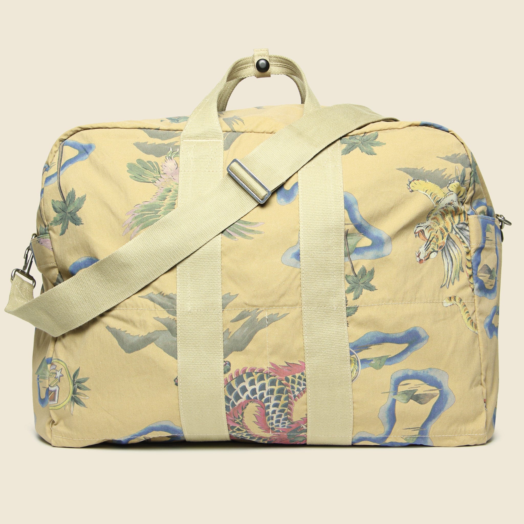Souvenir Print Duffle Bag - Faded Khaki - Image 2