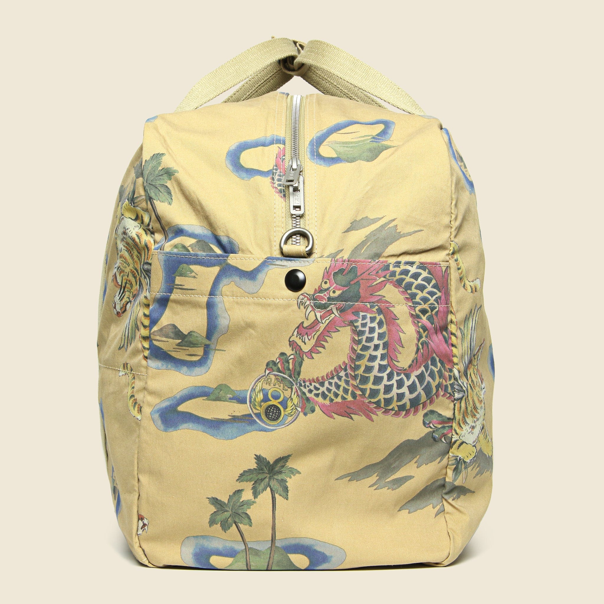 Souvenir Print Duffle Bag - Faded Khaki - Image 3