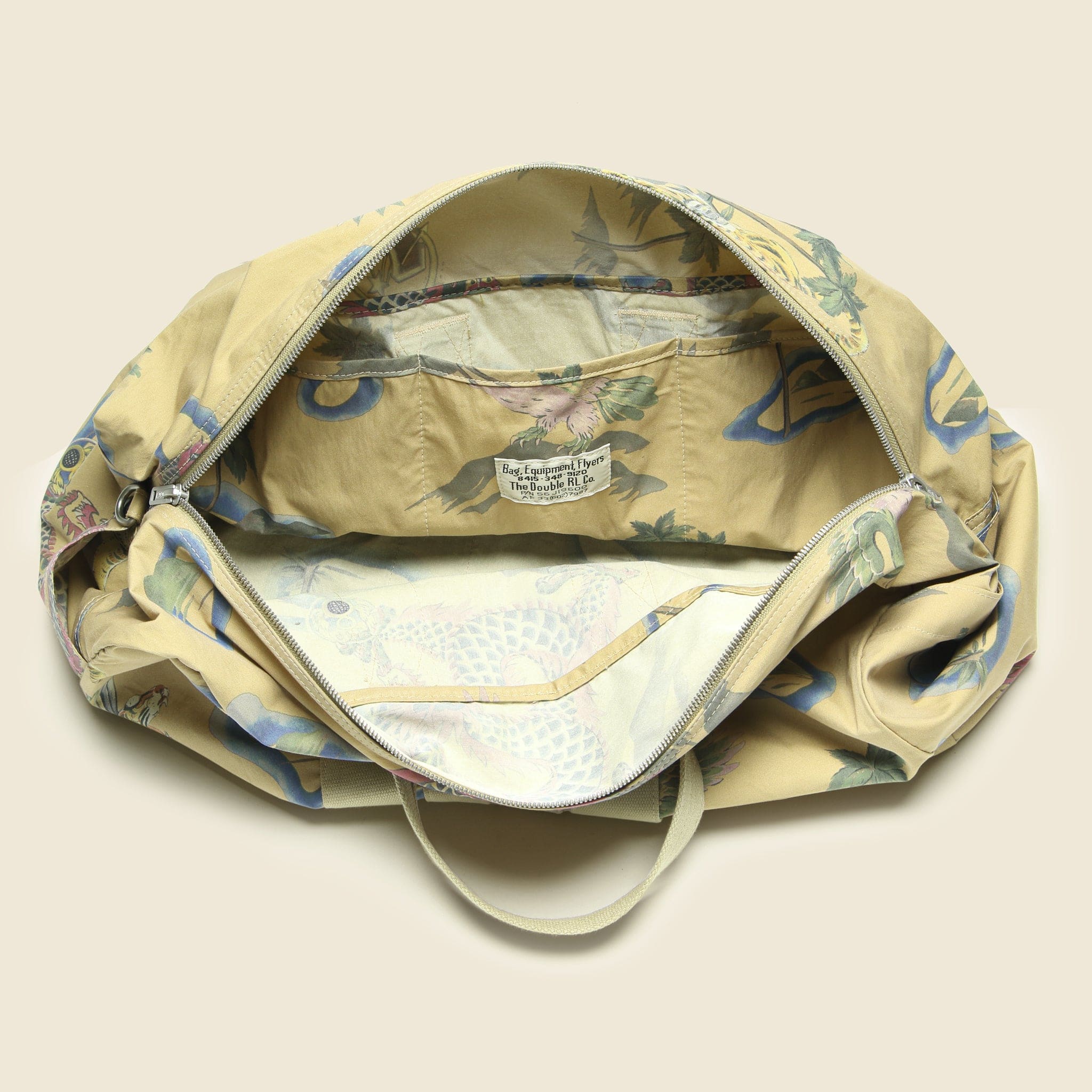 Souvenir Print Duffle Bag - Faded Khaki - Image 4
