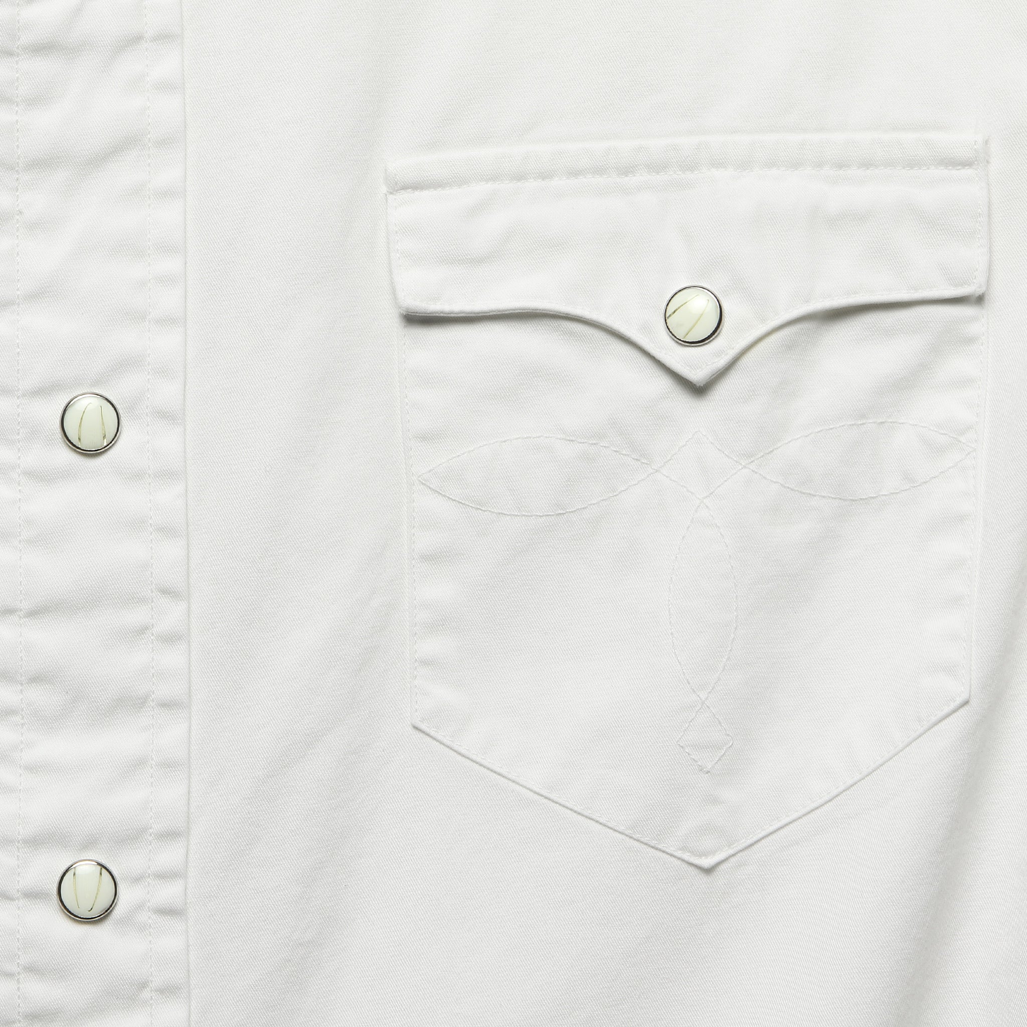 Slim Fit Lightweight Western Shirt - White - Image 3