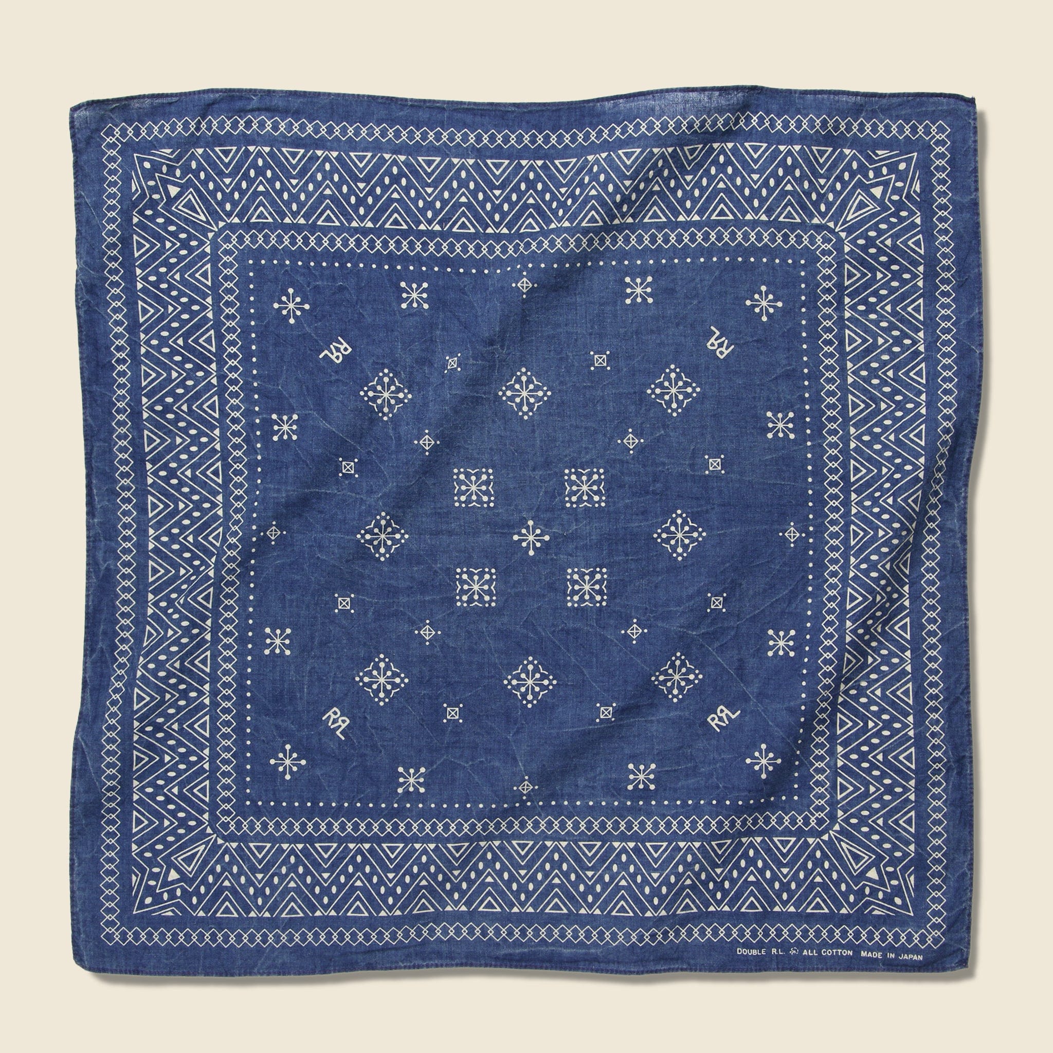 Traditional Print Bandana - Rinsed Indigo