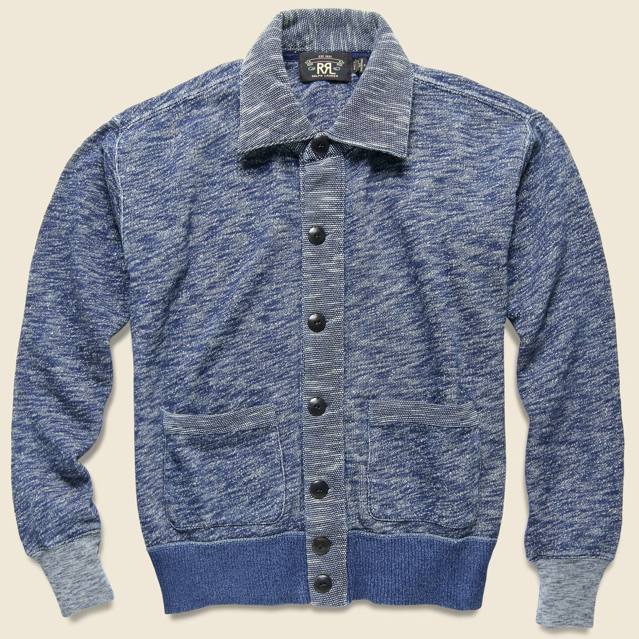 Vintage Fleece Coach Cardigan - Indigo Heather