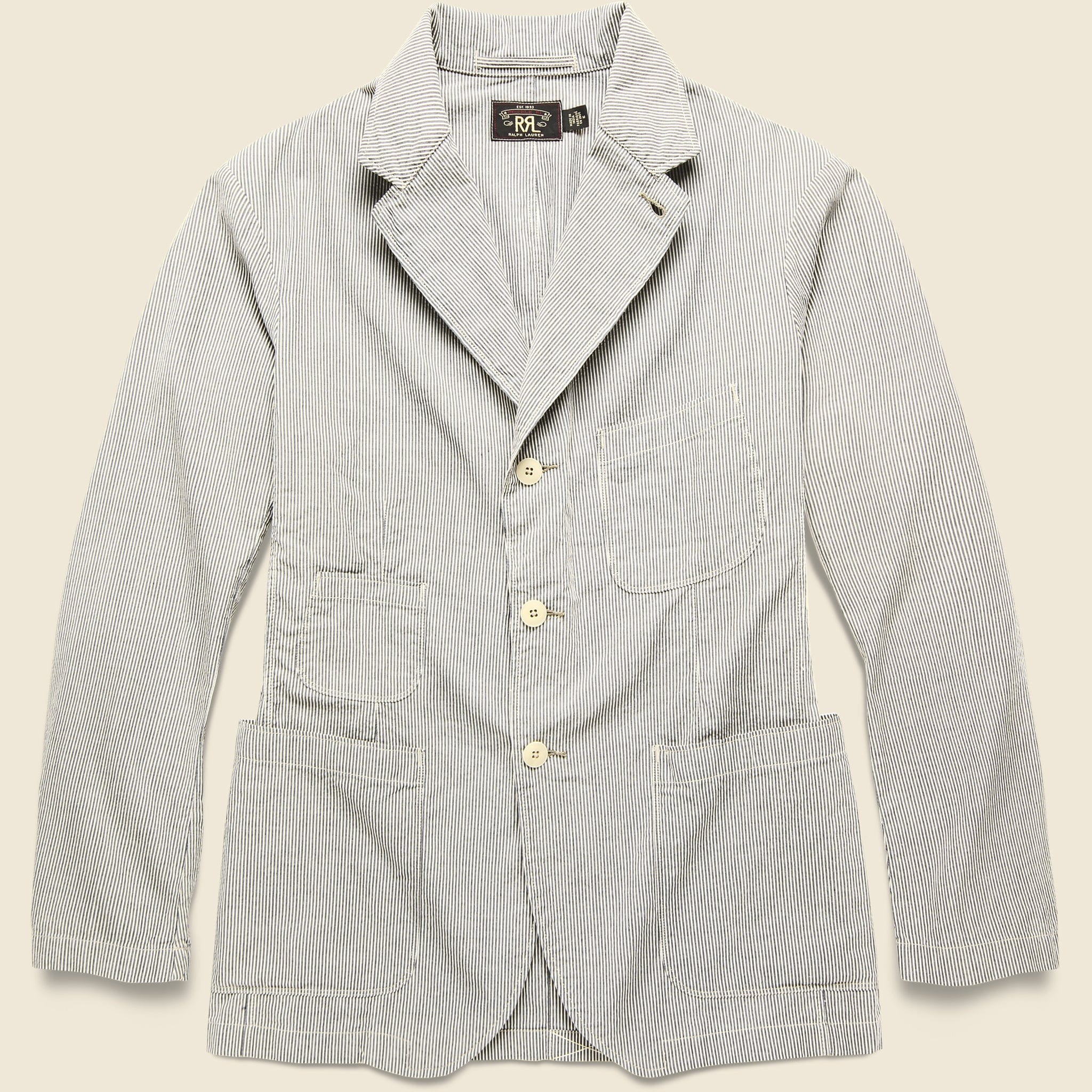 Wadebridge Seersucker Sport Coat - Cream/Grey