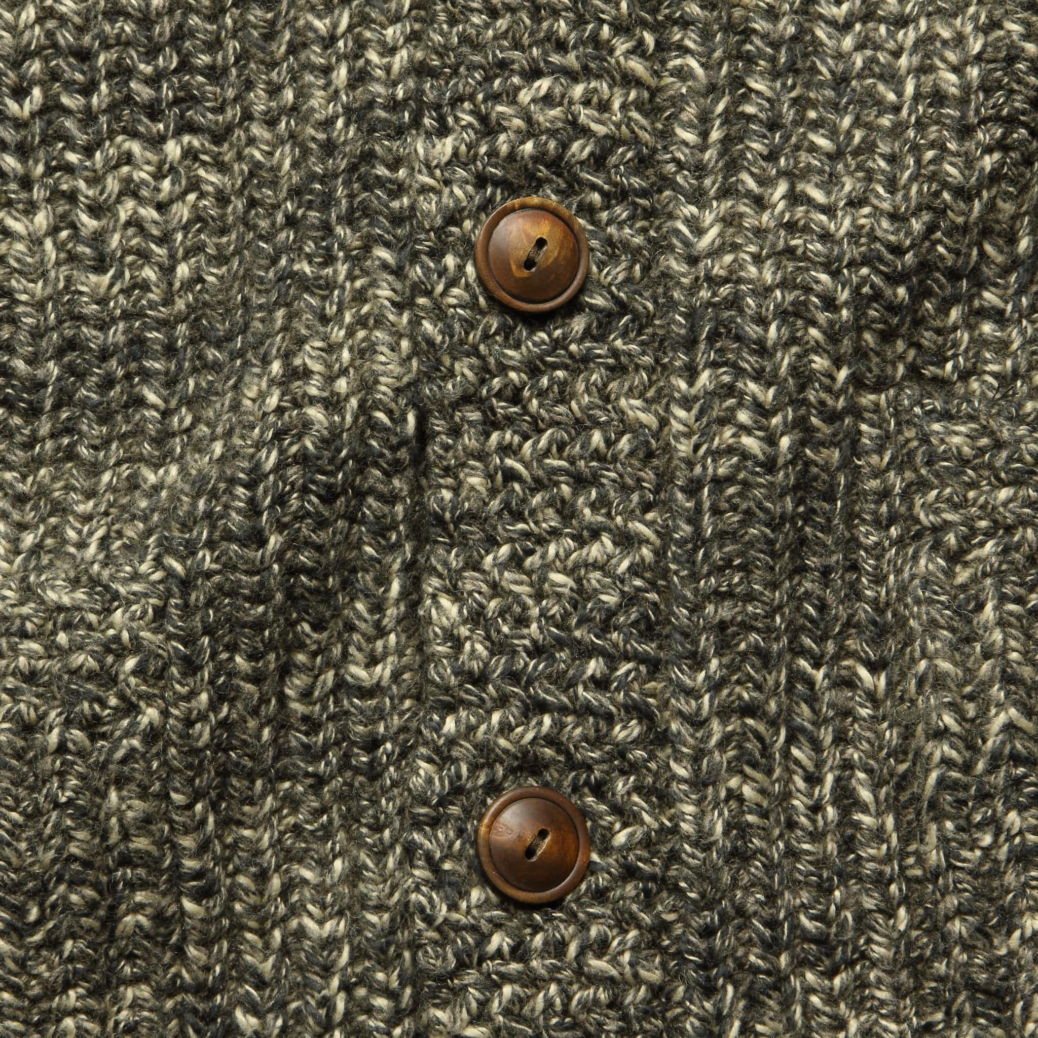 Shawl Collar Cardigan - Olive/Tan - Image 3