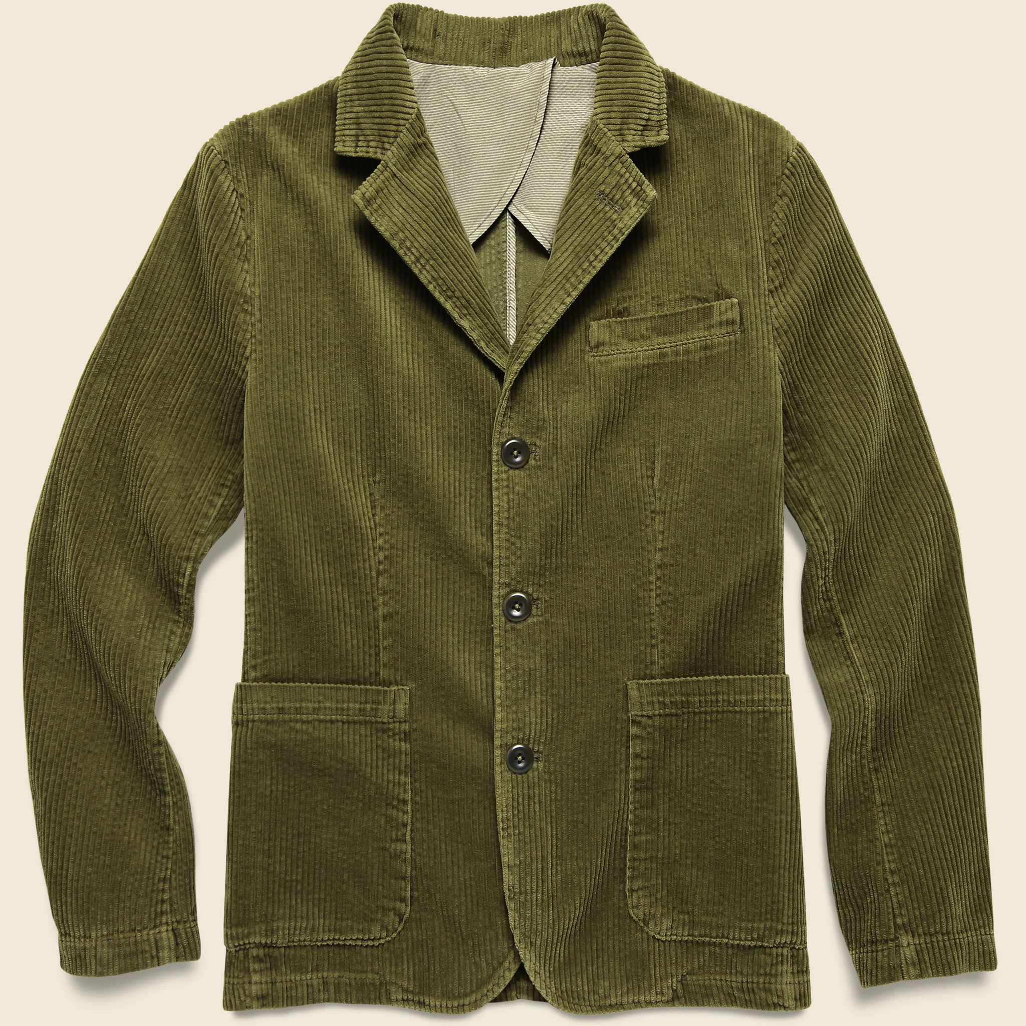 Rugged Cord Blazer - Olive
