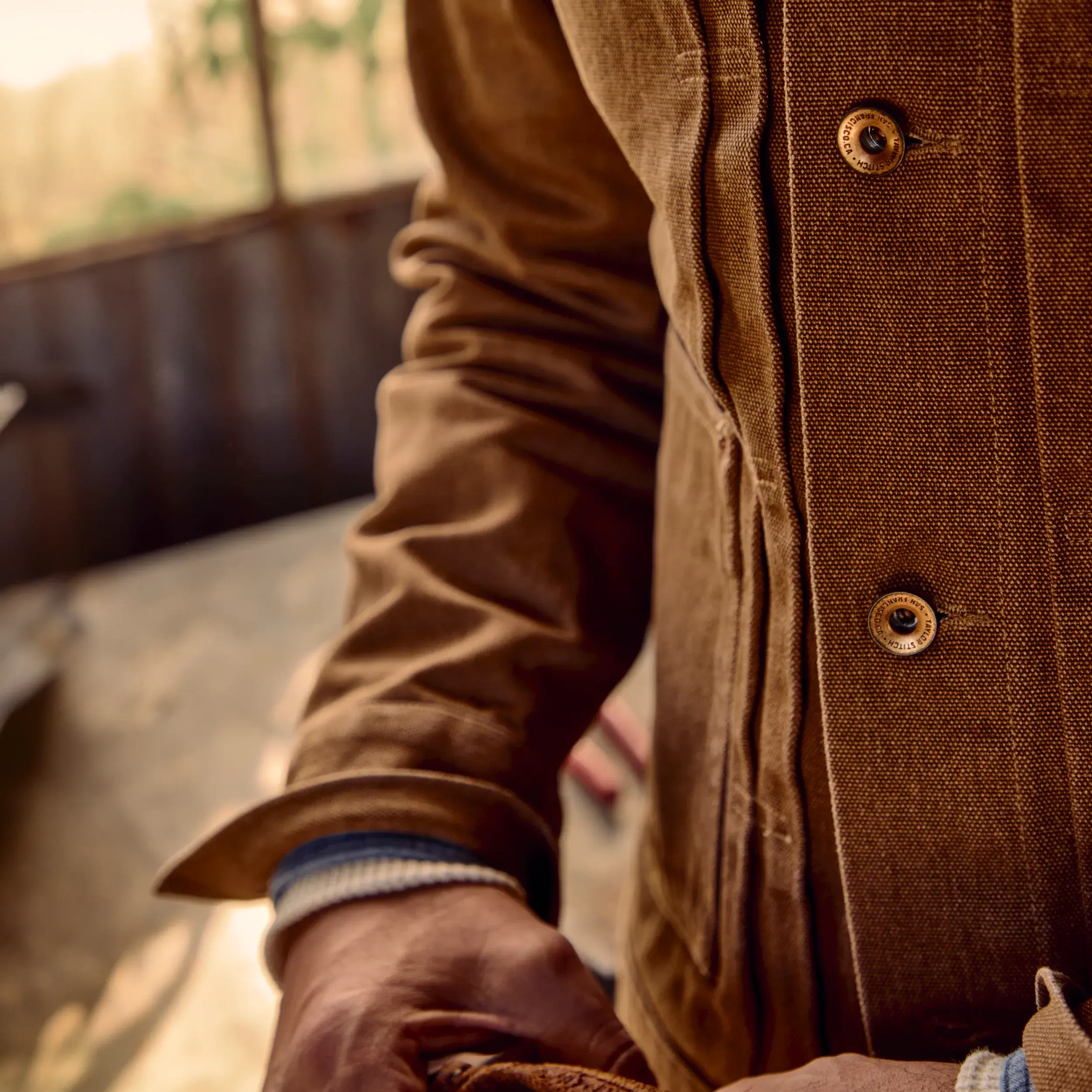 Ryder Jacket - Tobacco Chipped Canvas - Image 4