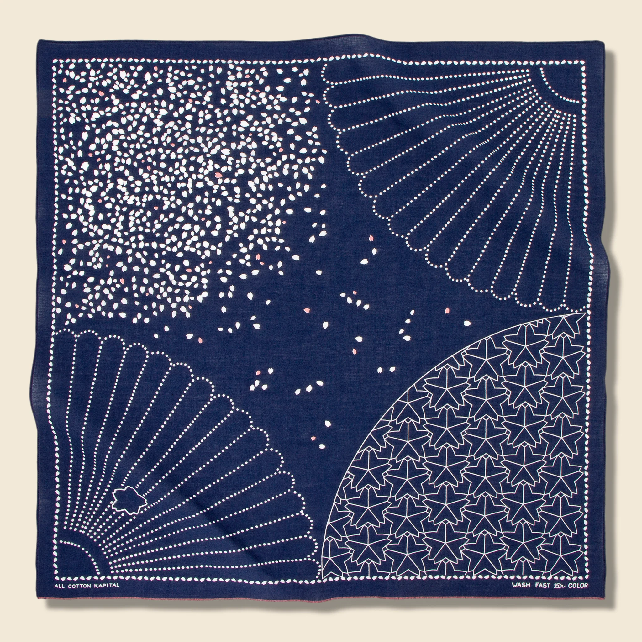 Sakura Fubuki Selvedge Bandana - Navy