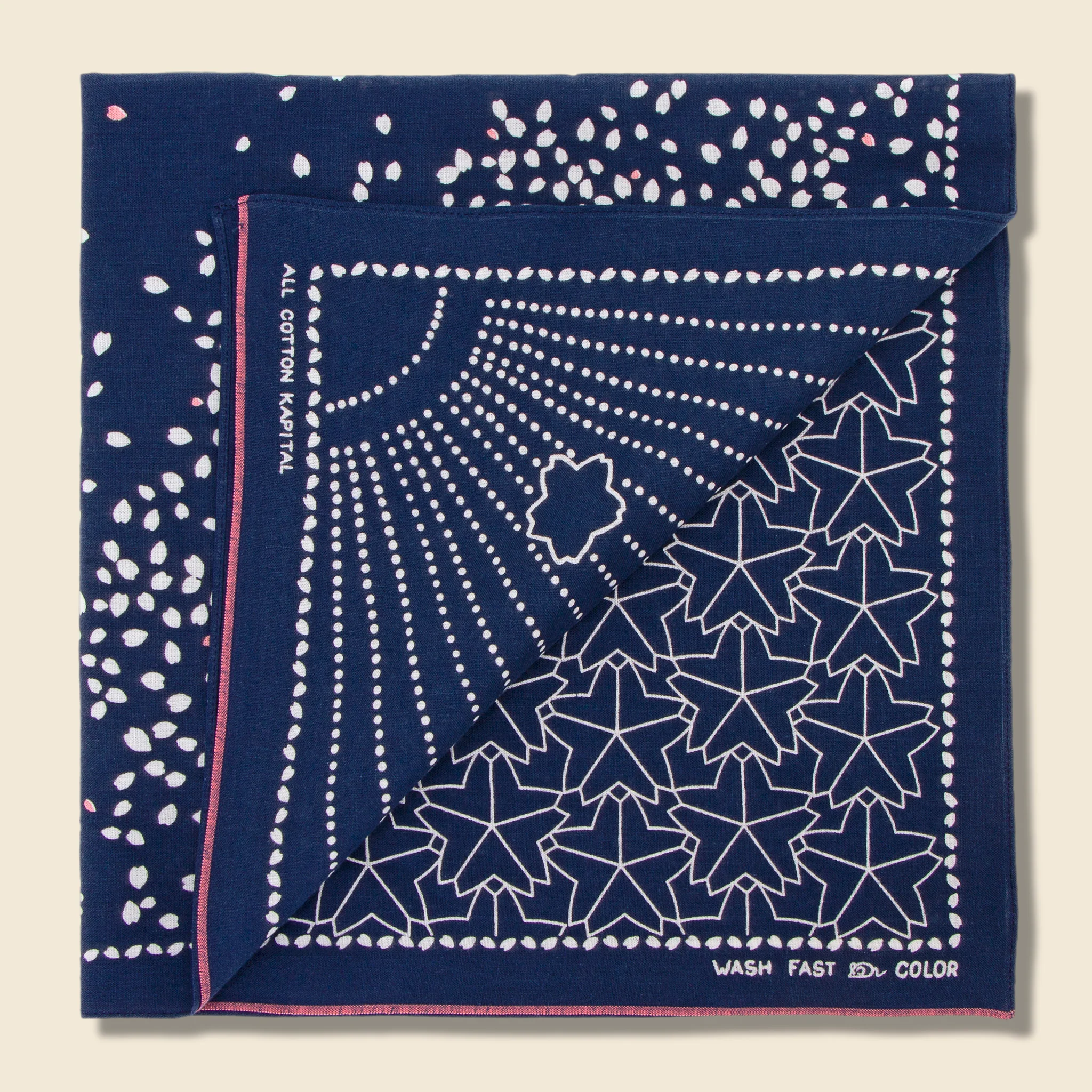 Sakura Fubuki Selvedge Bandana - Navy - Image 2