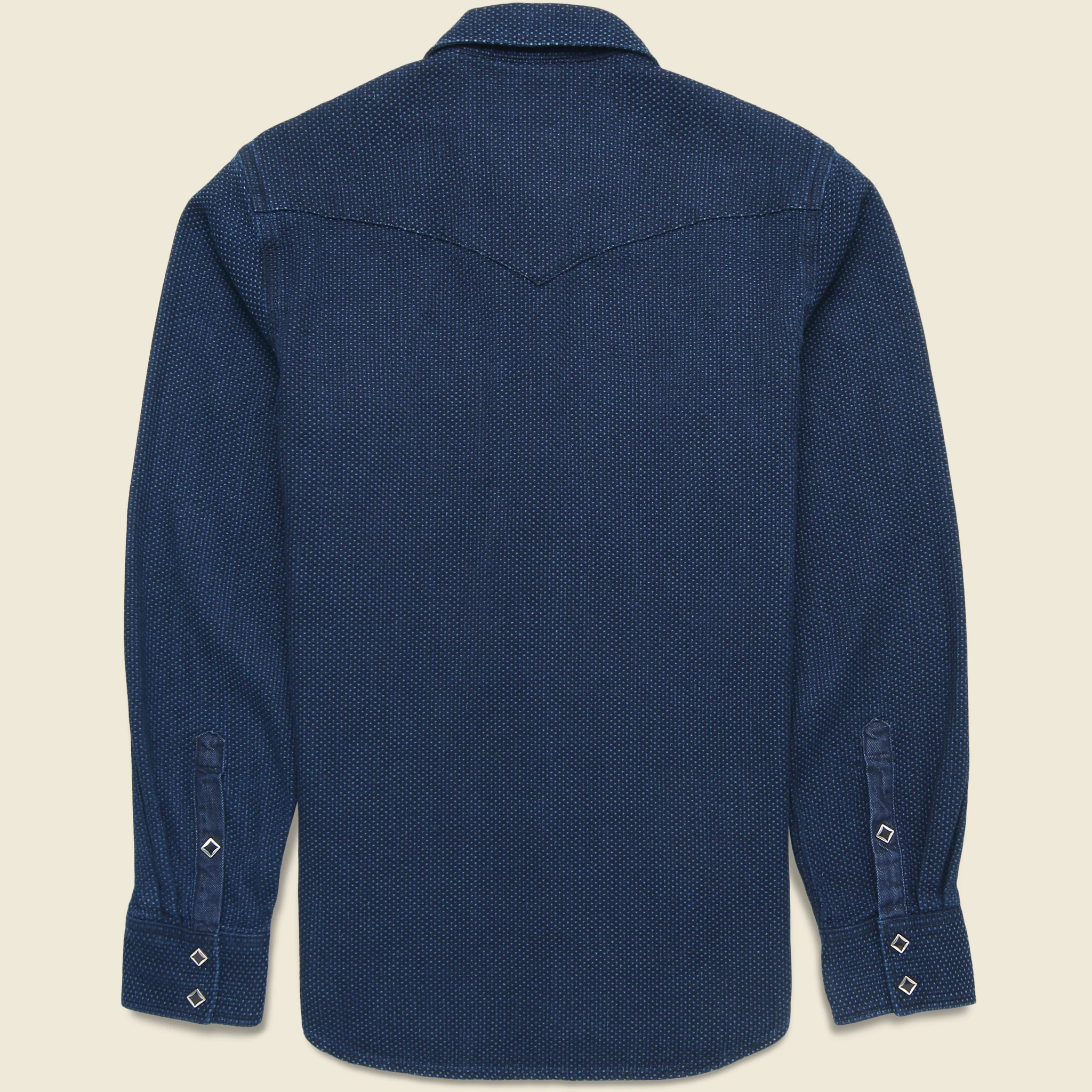 Sashiko Western Shirt - Indigo - Image 2