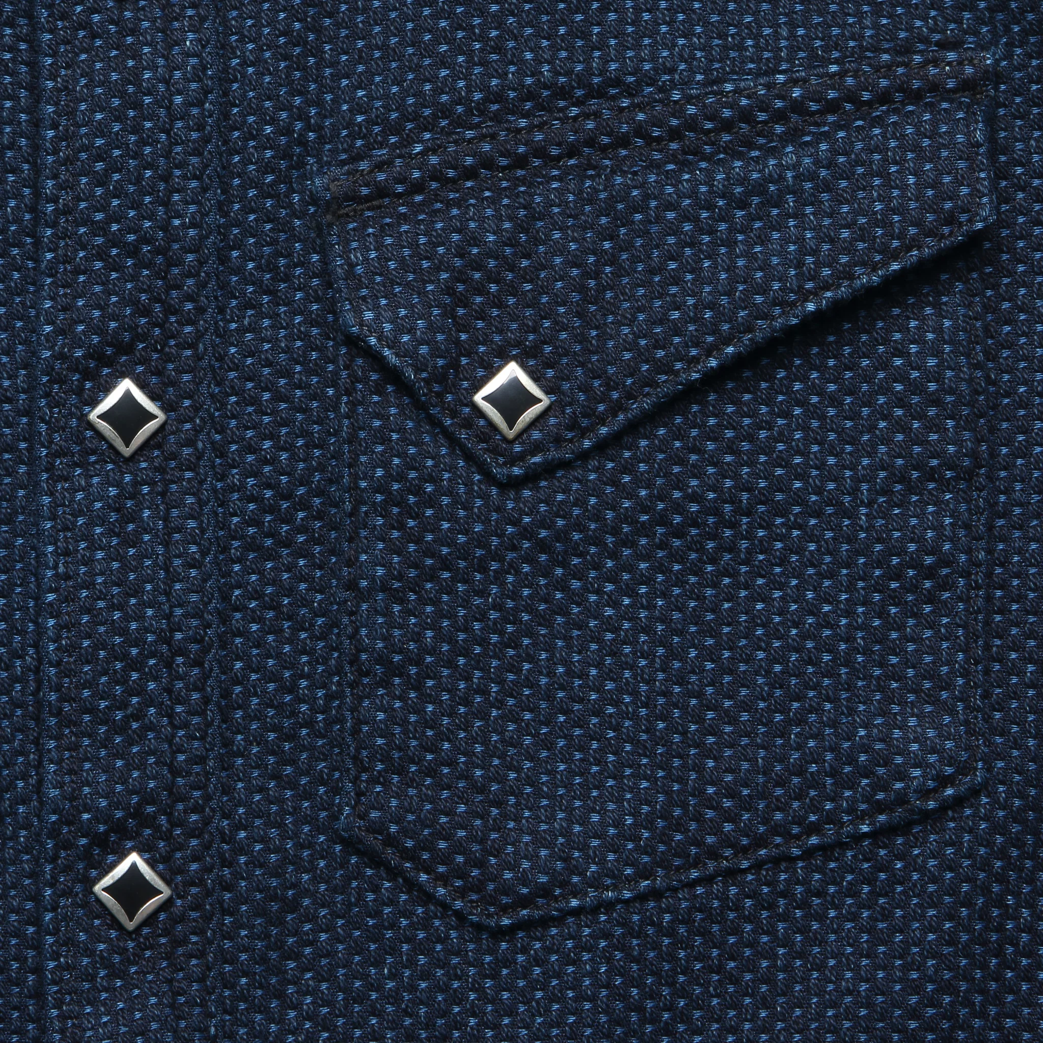 Sashiko Western Shirt - Indigo - Image 3