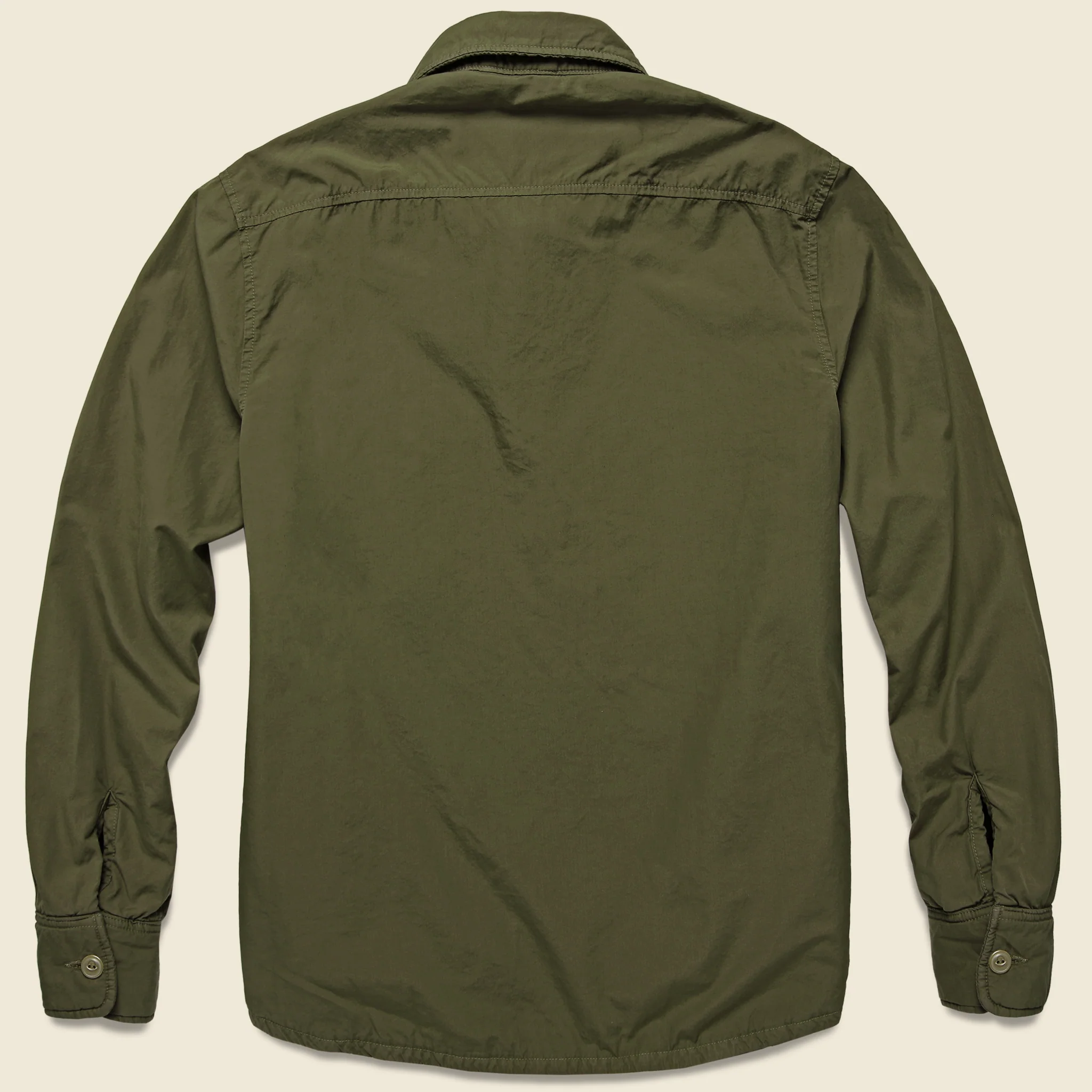 Fleece Lined Shirt Jacket - Olive - Image 2