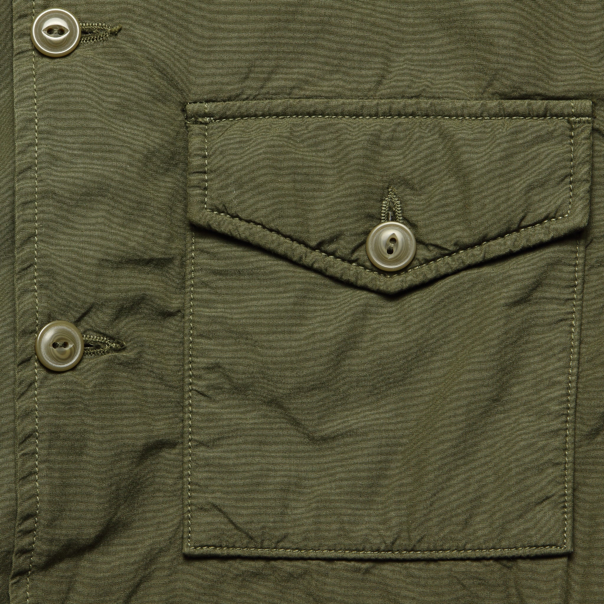 Fleece Lined Shirt Jacket - Olive - Image 3