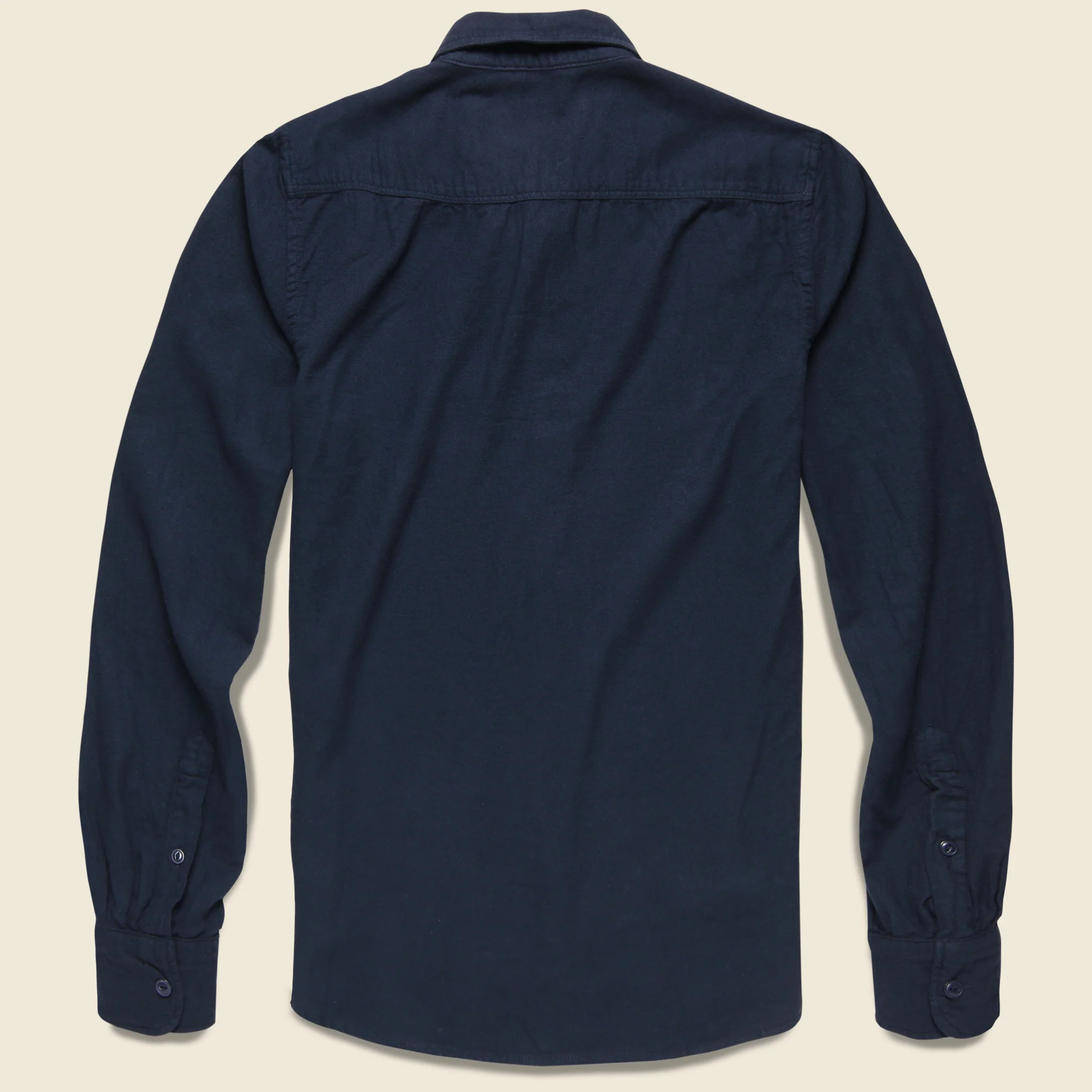Oat Flannel Workshirt - Navy - Image 2