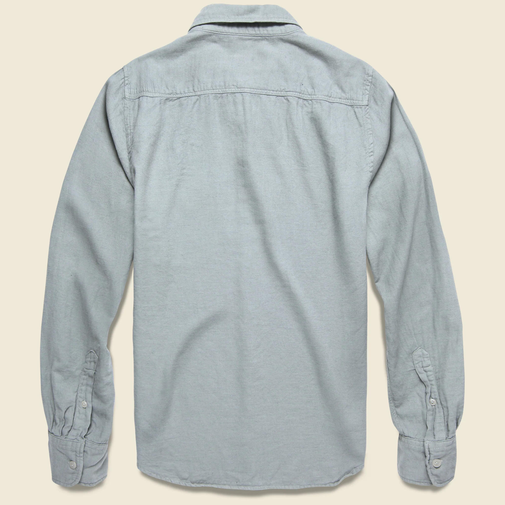 Oat Flannel Workshirt - Light Blue - Image 2