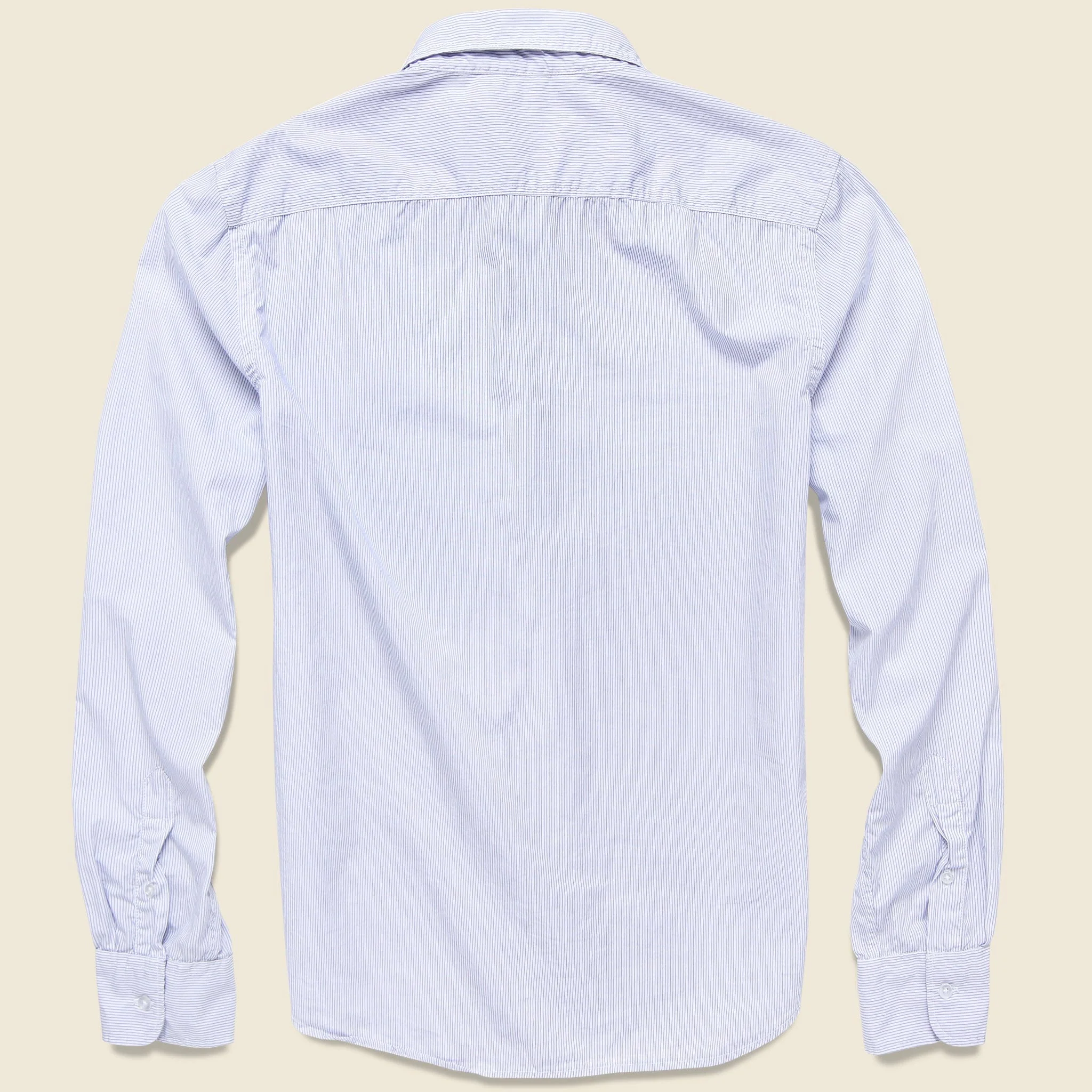 Yarn Dye Poplin Easy Shirt - Blue Line - Image 2