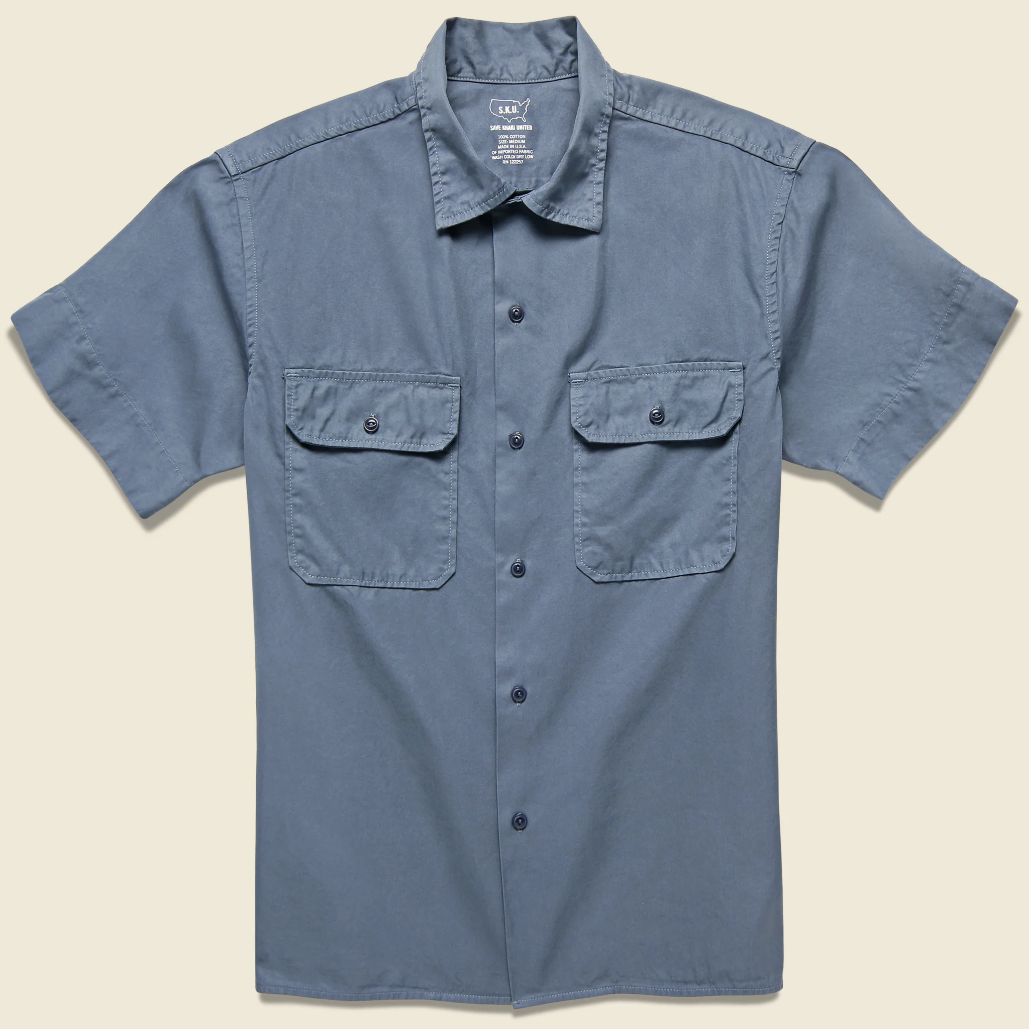 Light Twill Camp Shirt - Blue