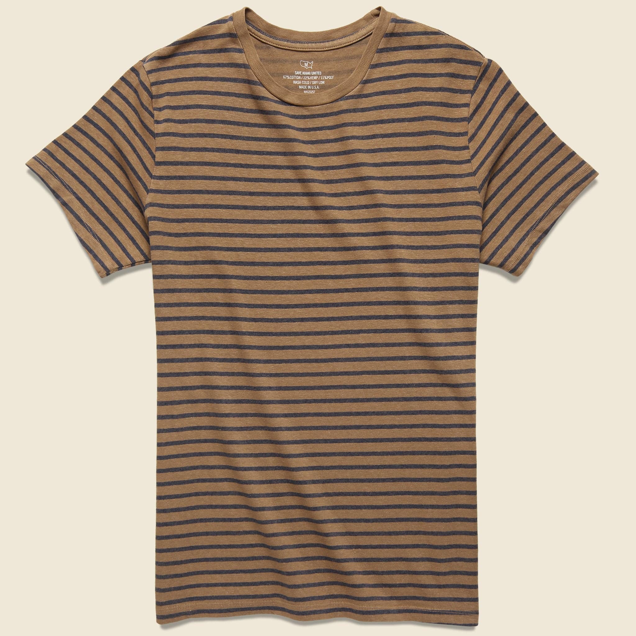 Striped Cotton Hemp Crew Tee - Squash