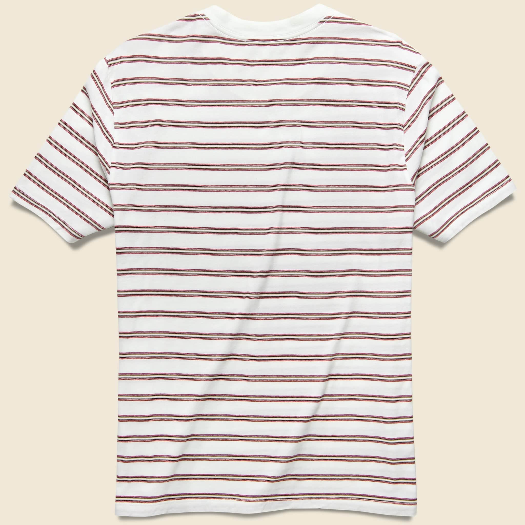 Vintage Striped Relaxed Tee - White - Image 2