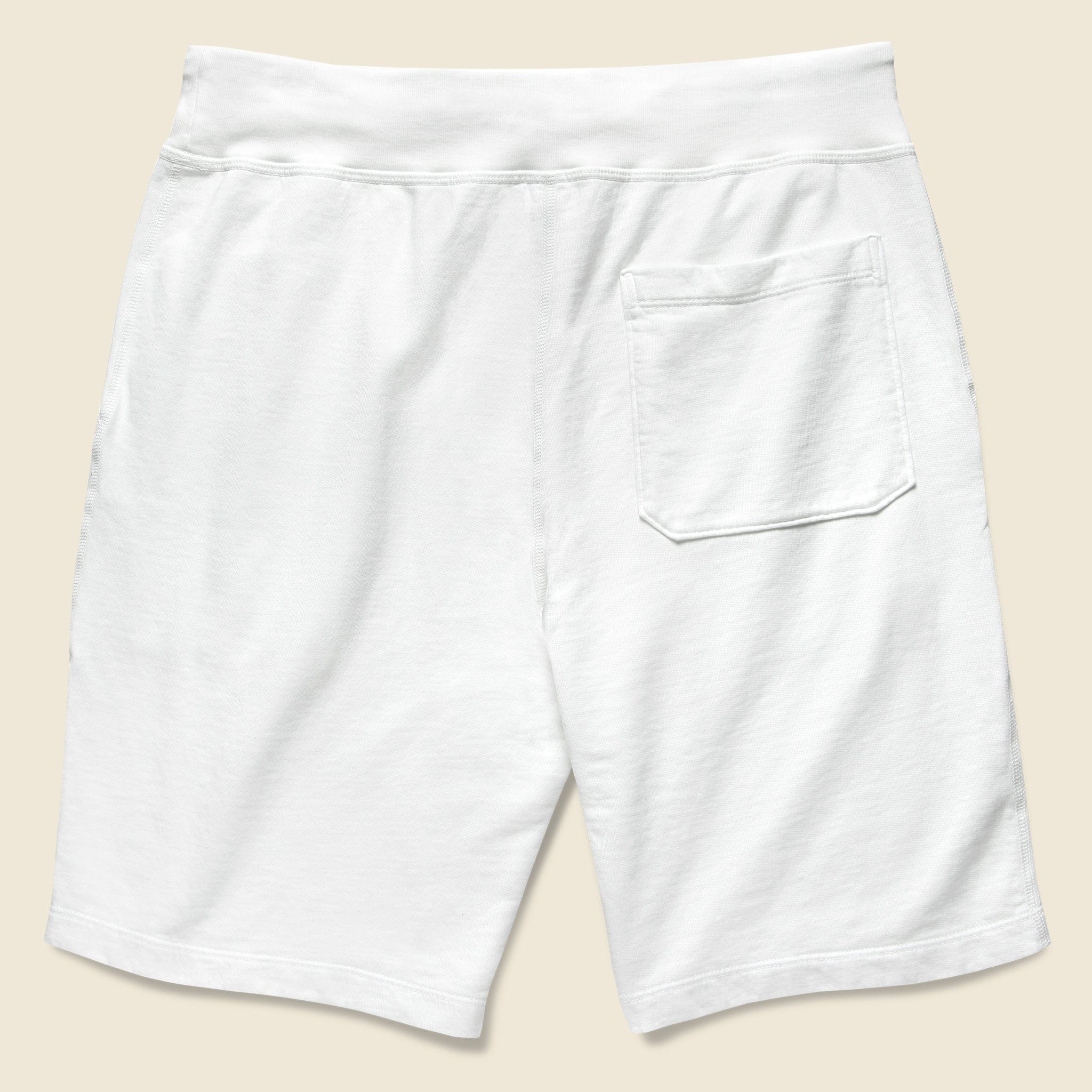Supima Fleece Sweatshort - White - Image 2