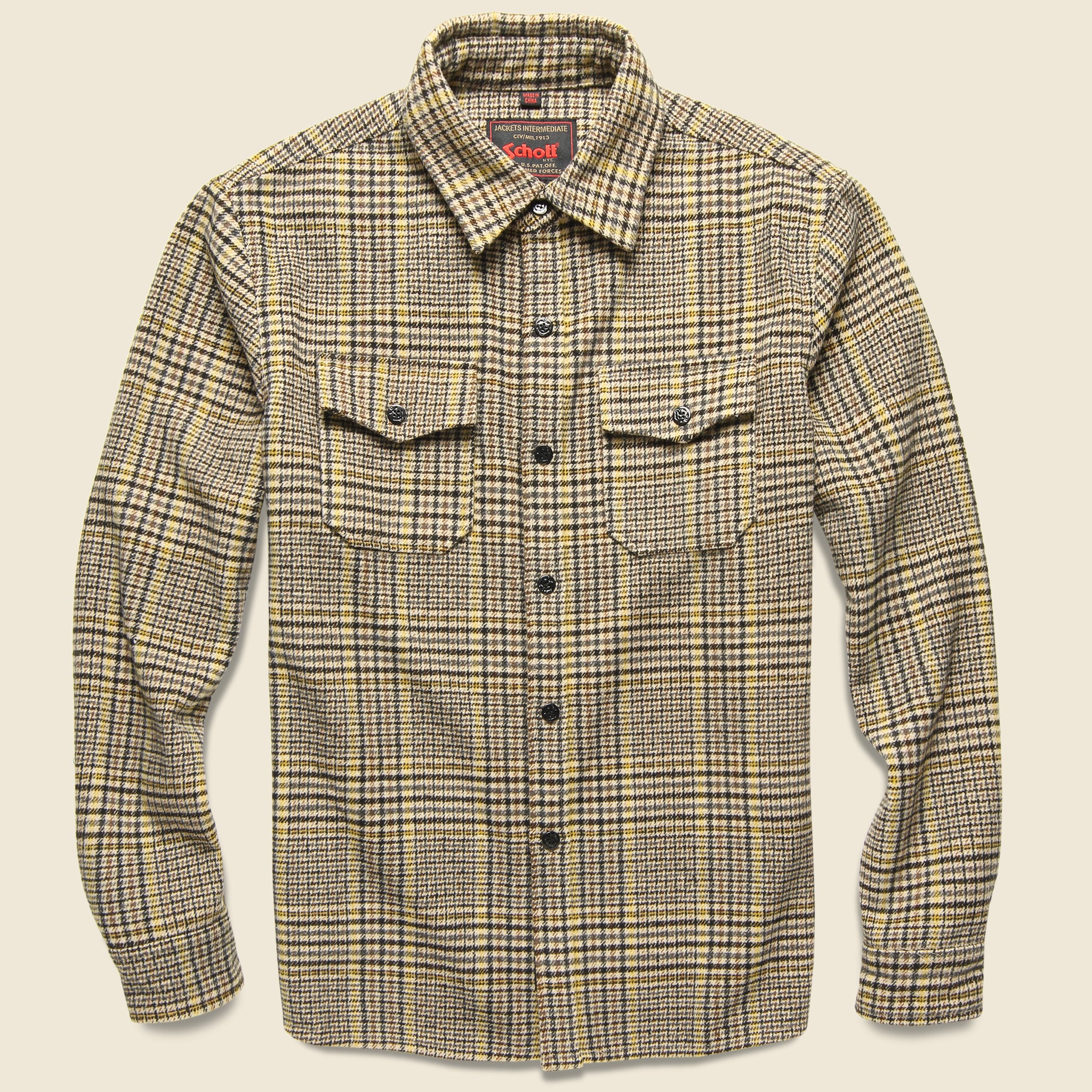 CPO Glenn Plaid Wool Shirt - Tan