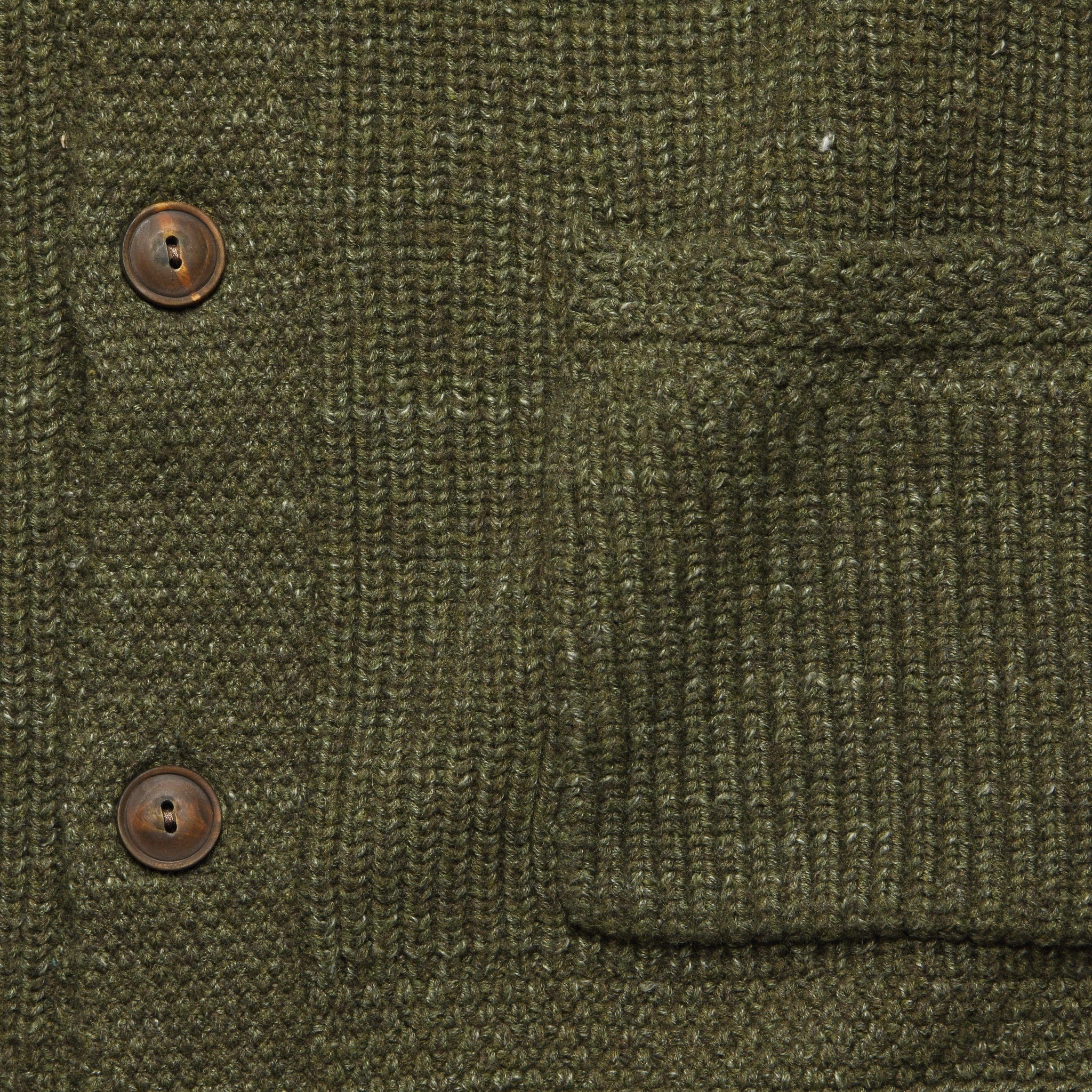 Seed Stitch Shawl Cardigan - Olive Heather - Image 3