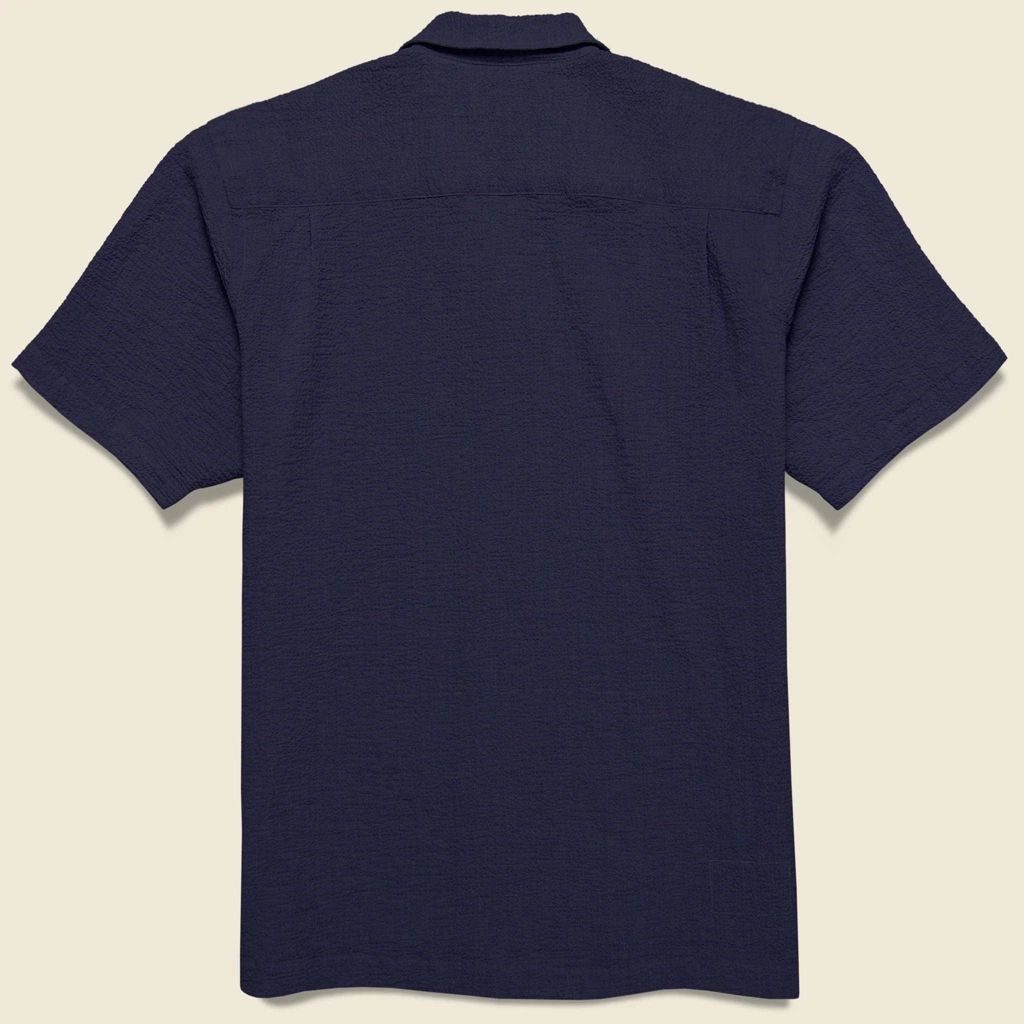Seersucker Camp Shirt - Navy - Image 2