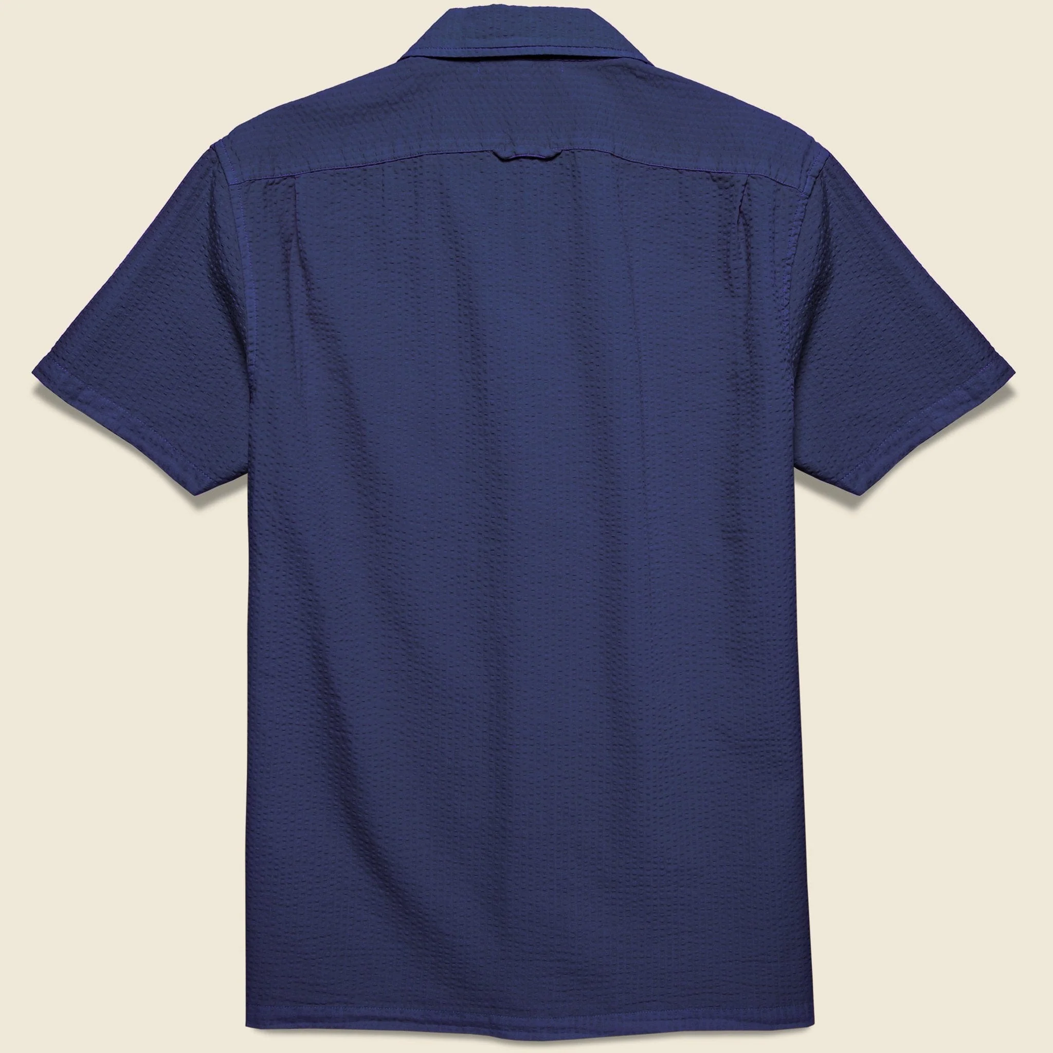 Seersucker Camp Shirt - Navy - Image 2