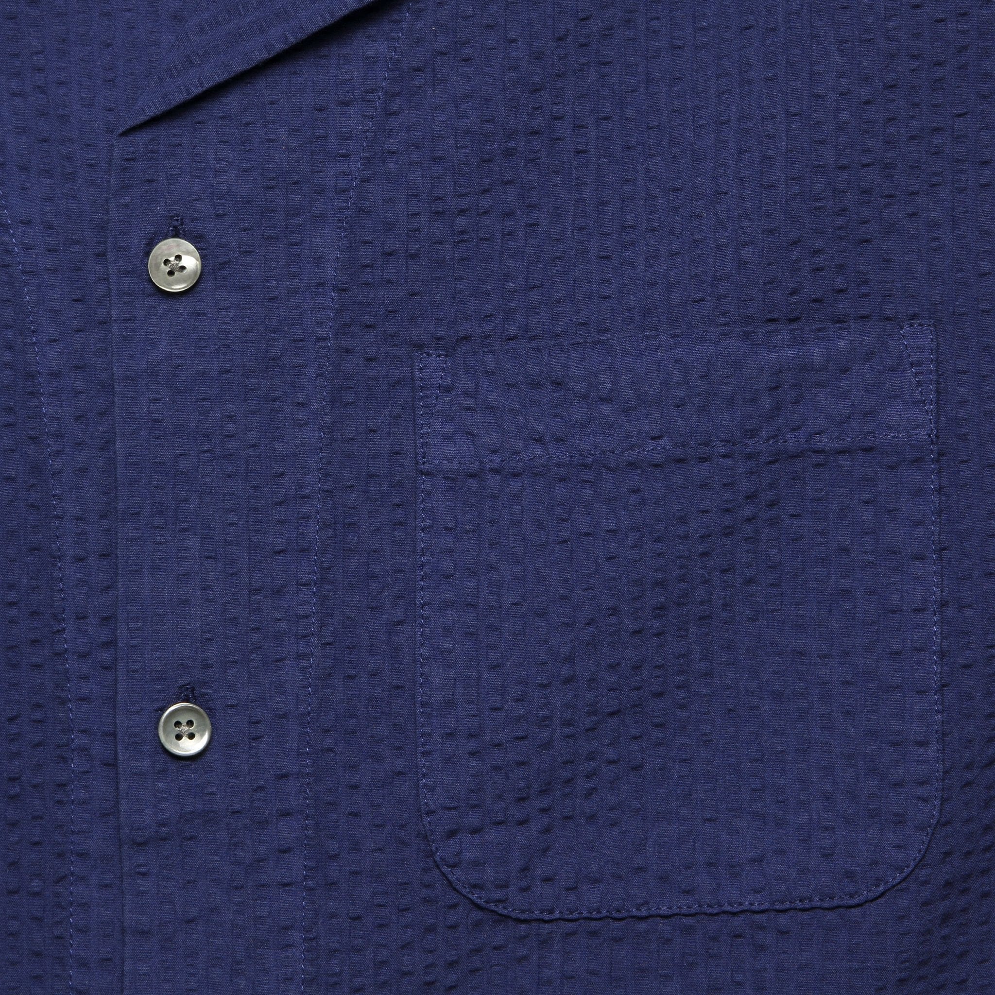 Seersucker Camp Shirt - Navy - Image 3