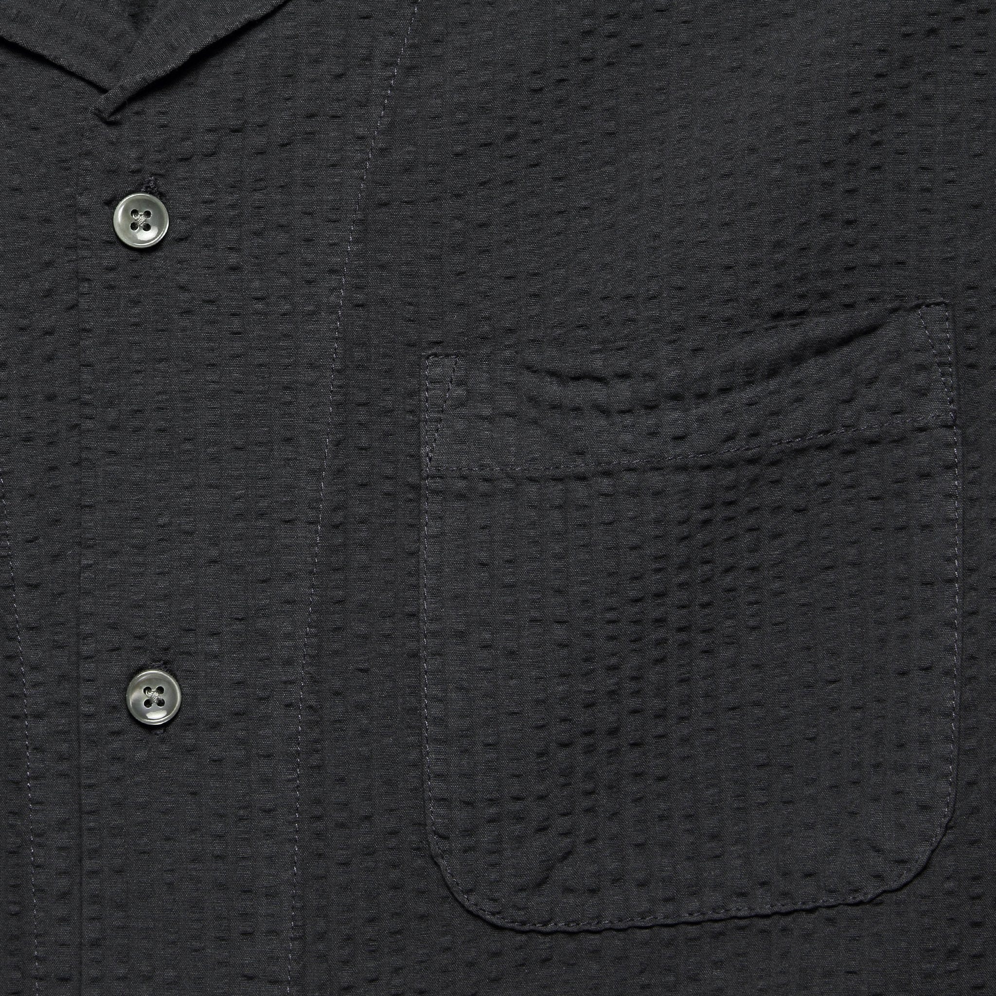 Seersucker Camp Shirt - Washed Black - Image 3